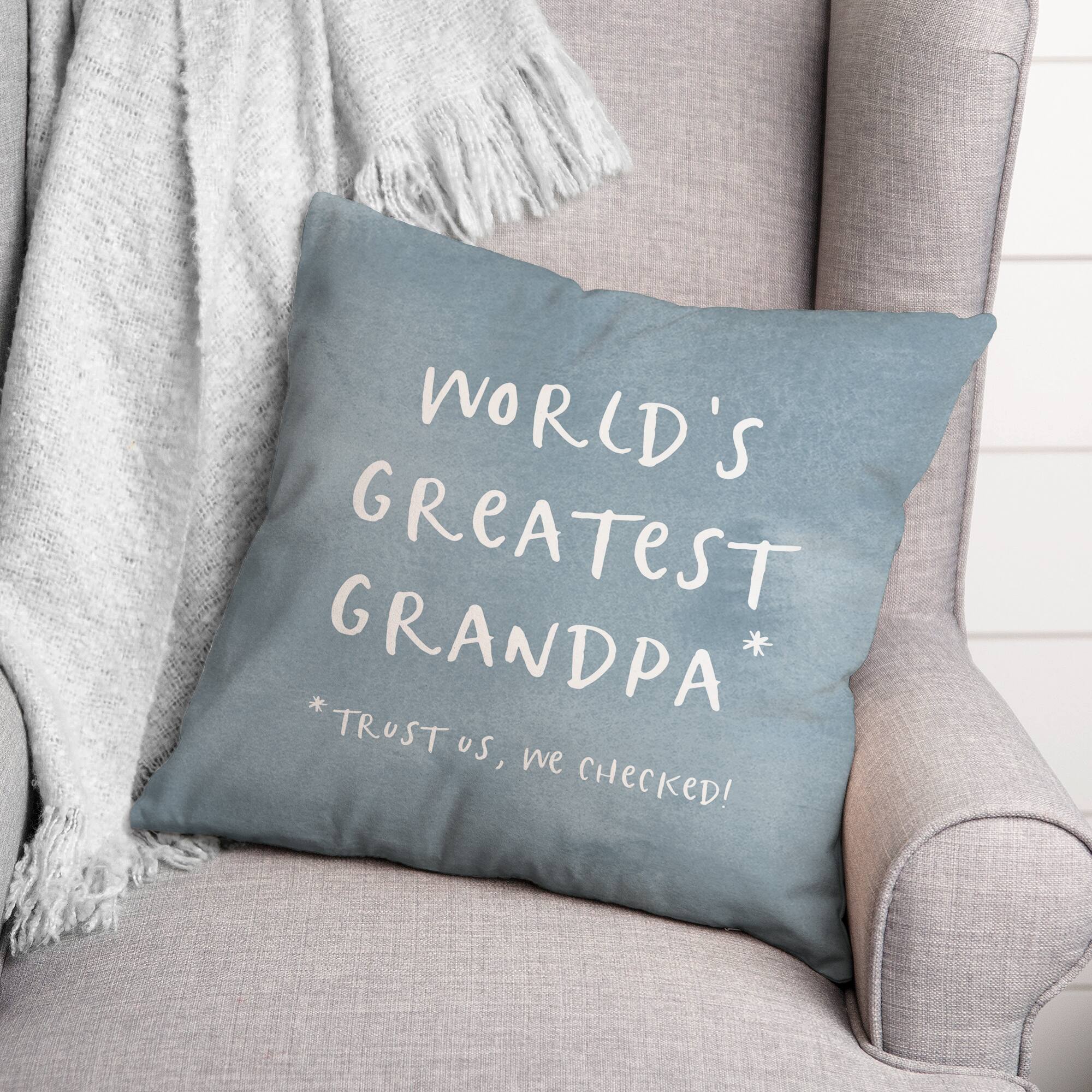 World&#x2019;s Greatest Grandpa Throw Pillow