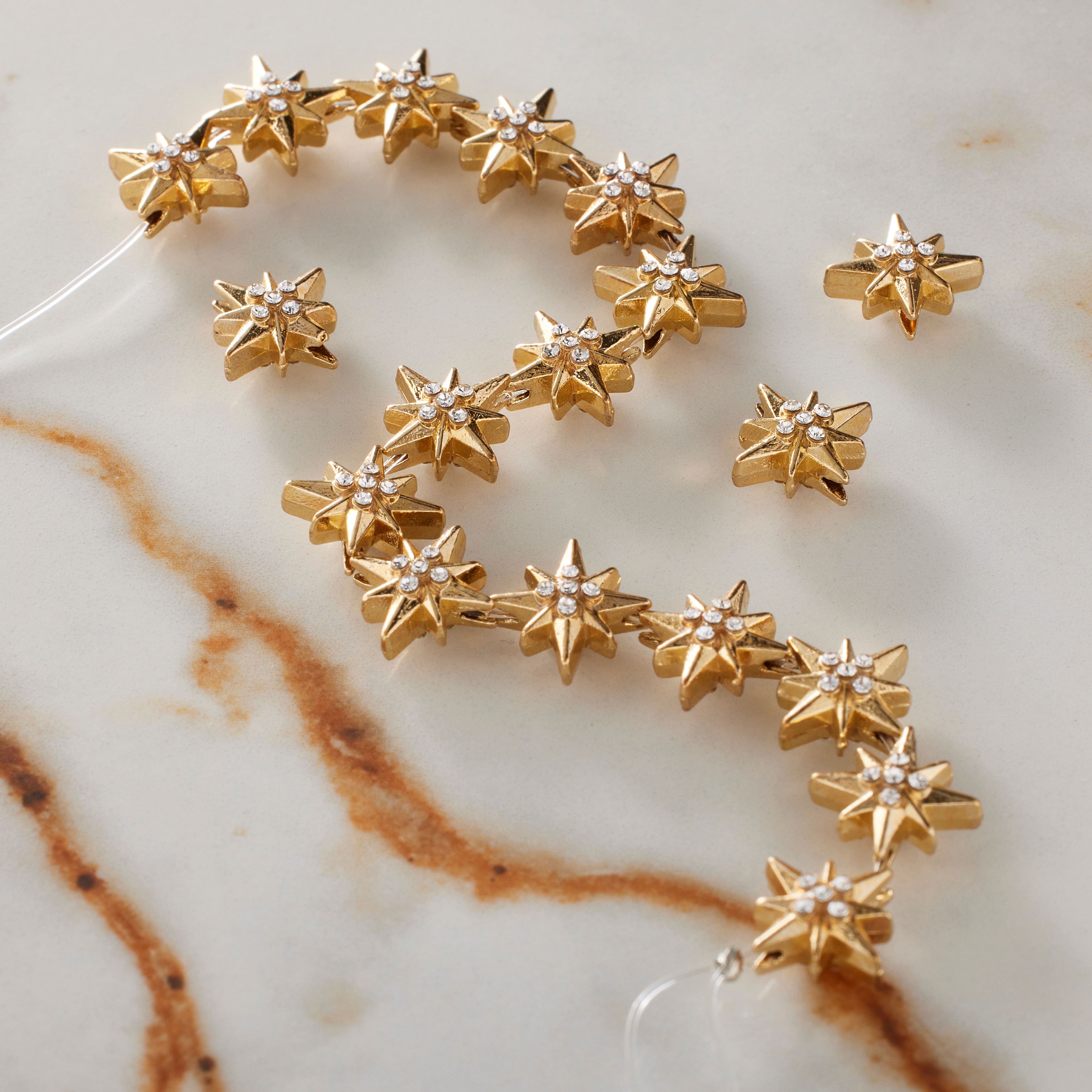 Gold Metal Star Beads, 11mm by Bead Landing&#x2122;