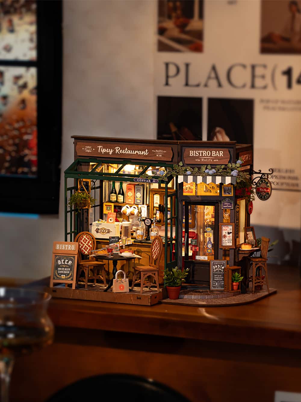 Rolife&#xAE; Tipsy Restaurant DIY Miniature House Kit