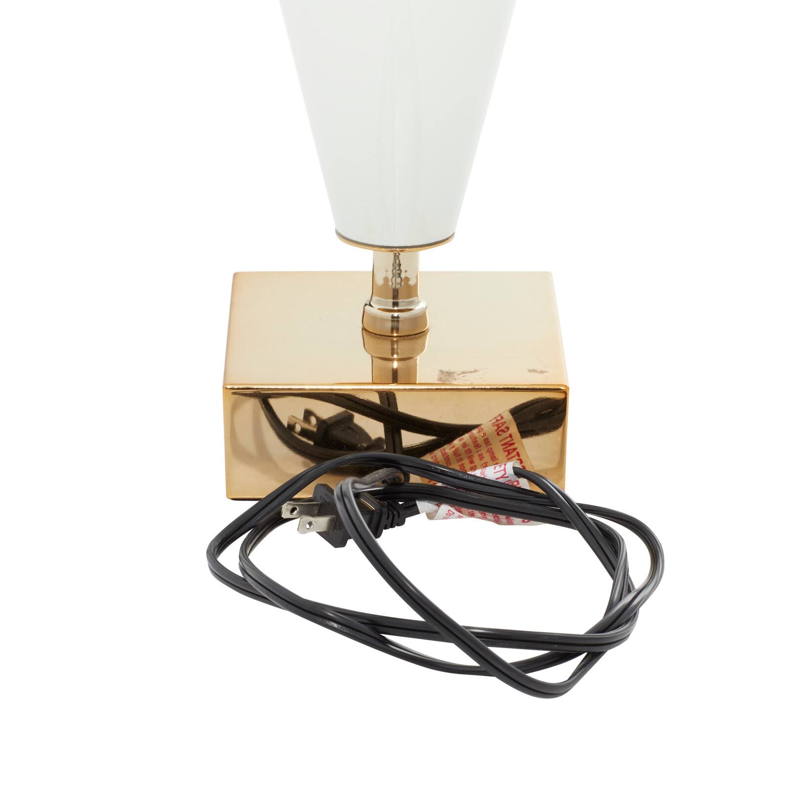 31" Gold Glass Transitional Table Lamp