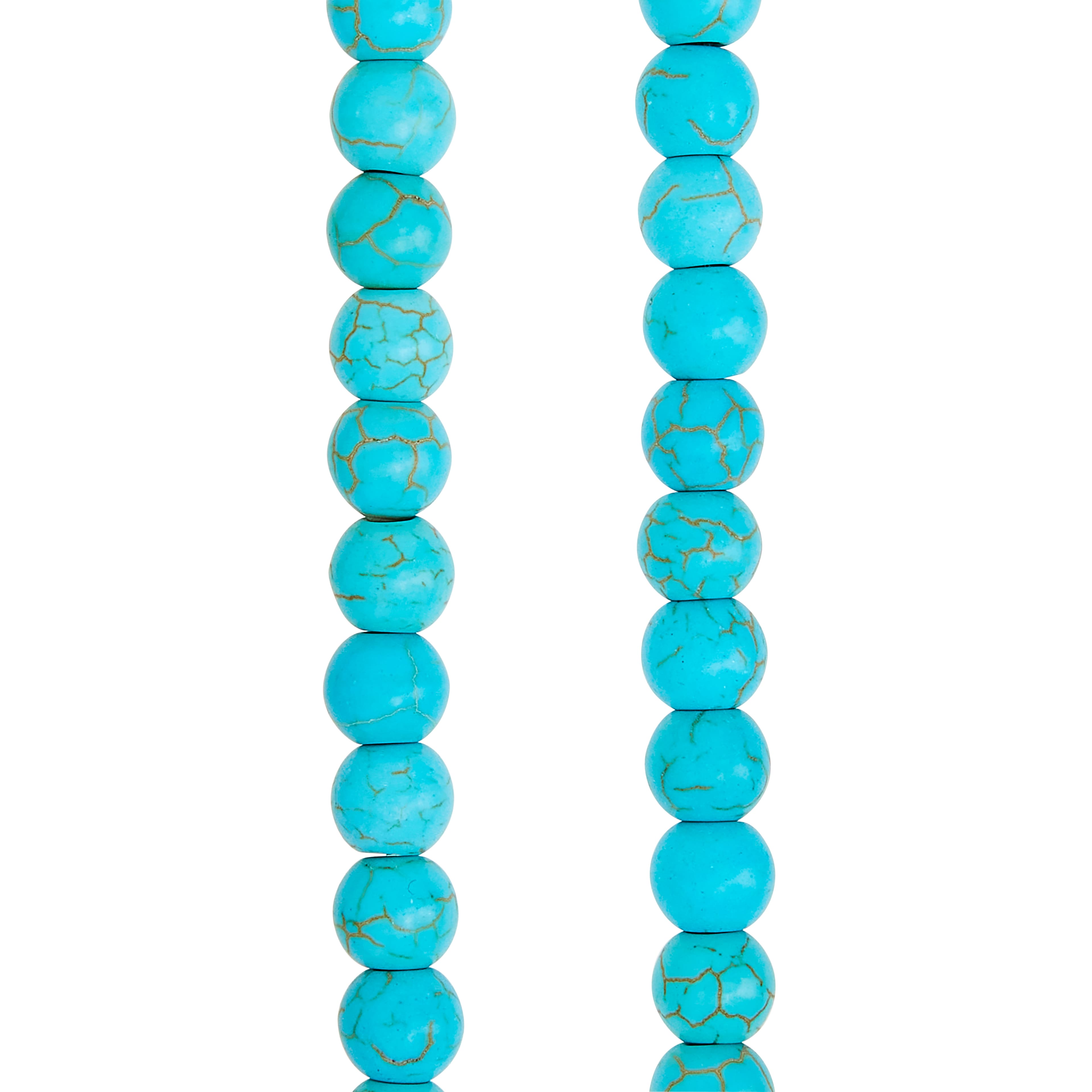 12 Pack: Turquoise Dyed Howlite Round Beads, 6mm by Bead Landing™