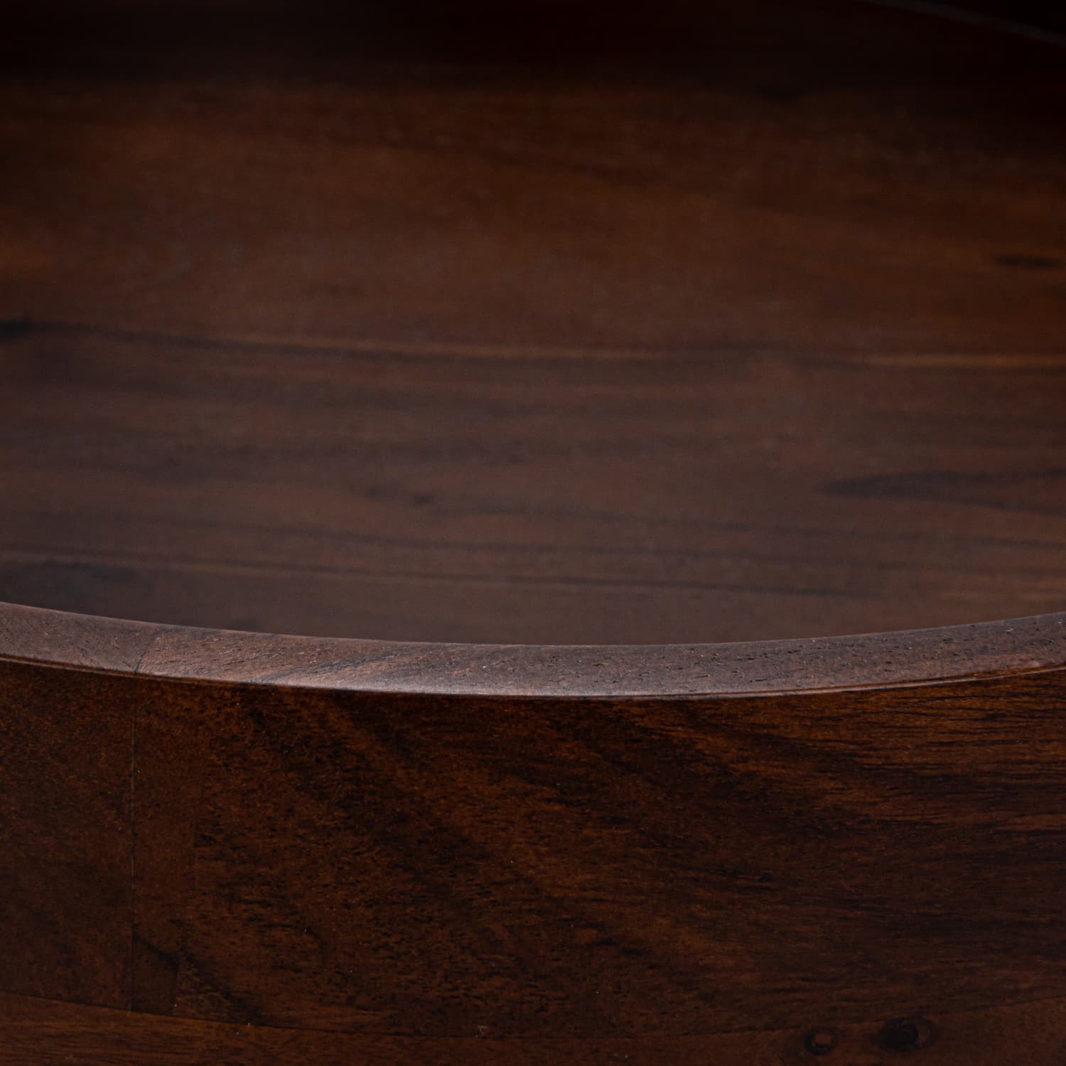 Hello Honey® 16.25" Walnut Brown Round Acacia Wood Serving Bowl with Lid