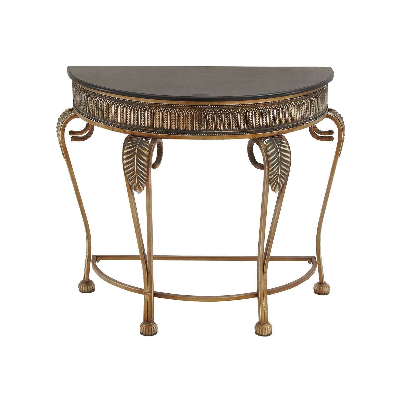 Gold Traditional Metal Console Table, 33" x 41"