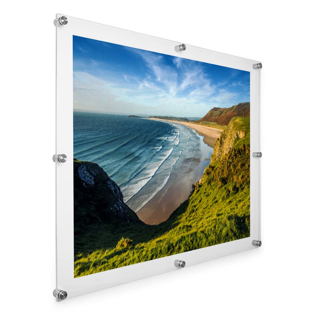 Wexel Art Double Panel Clear Acrylic Floating Wall Frame with Silver Hardware