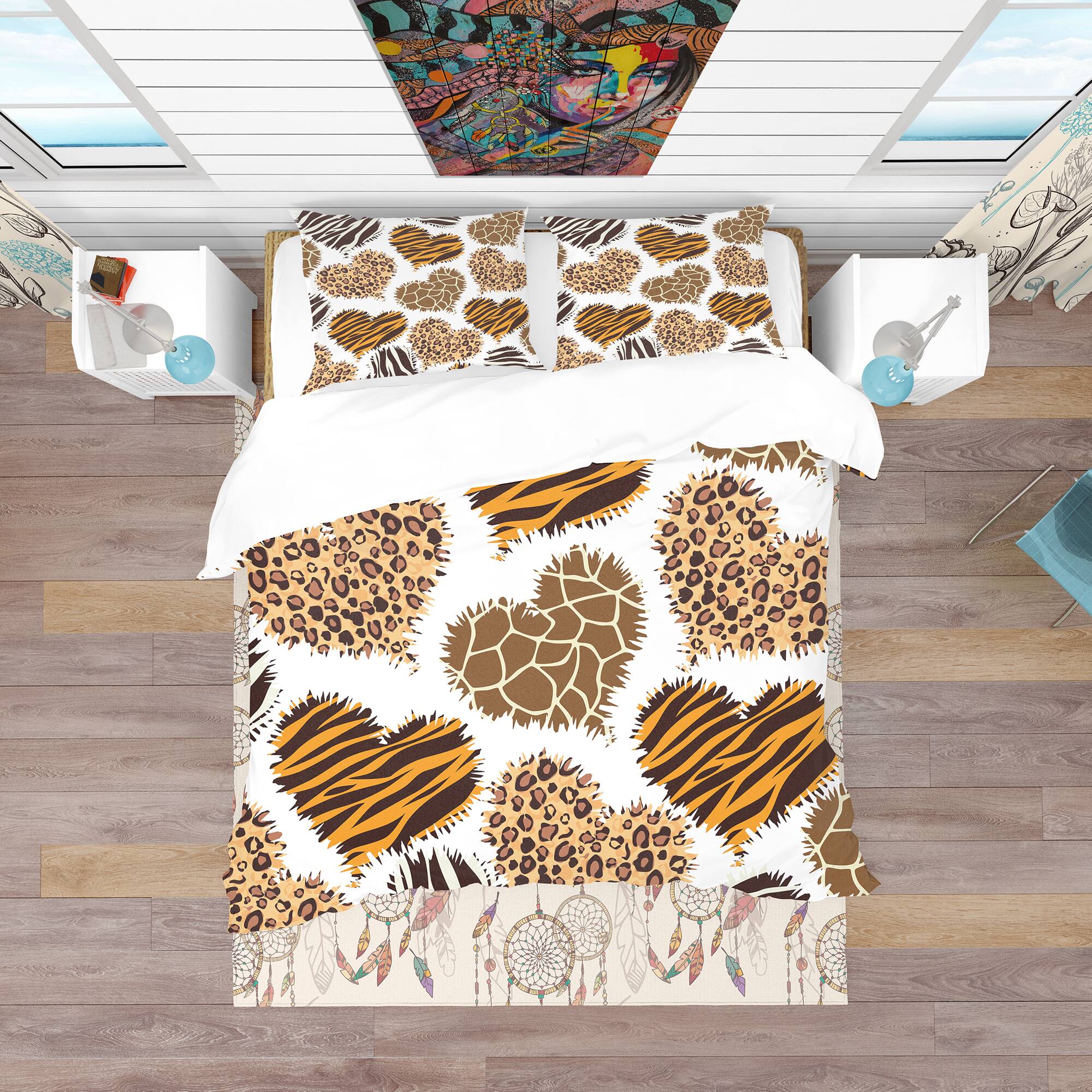Designart &#x27;Animal Print Style&#x27; Tropical Bedding Set - Duvet Cover &#x26; Shams