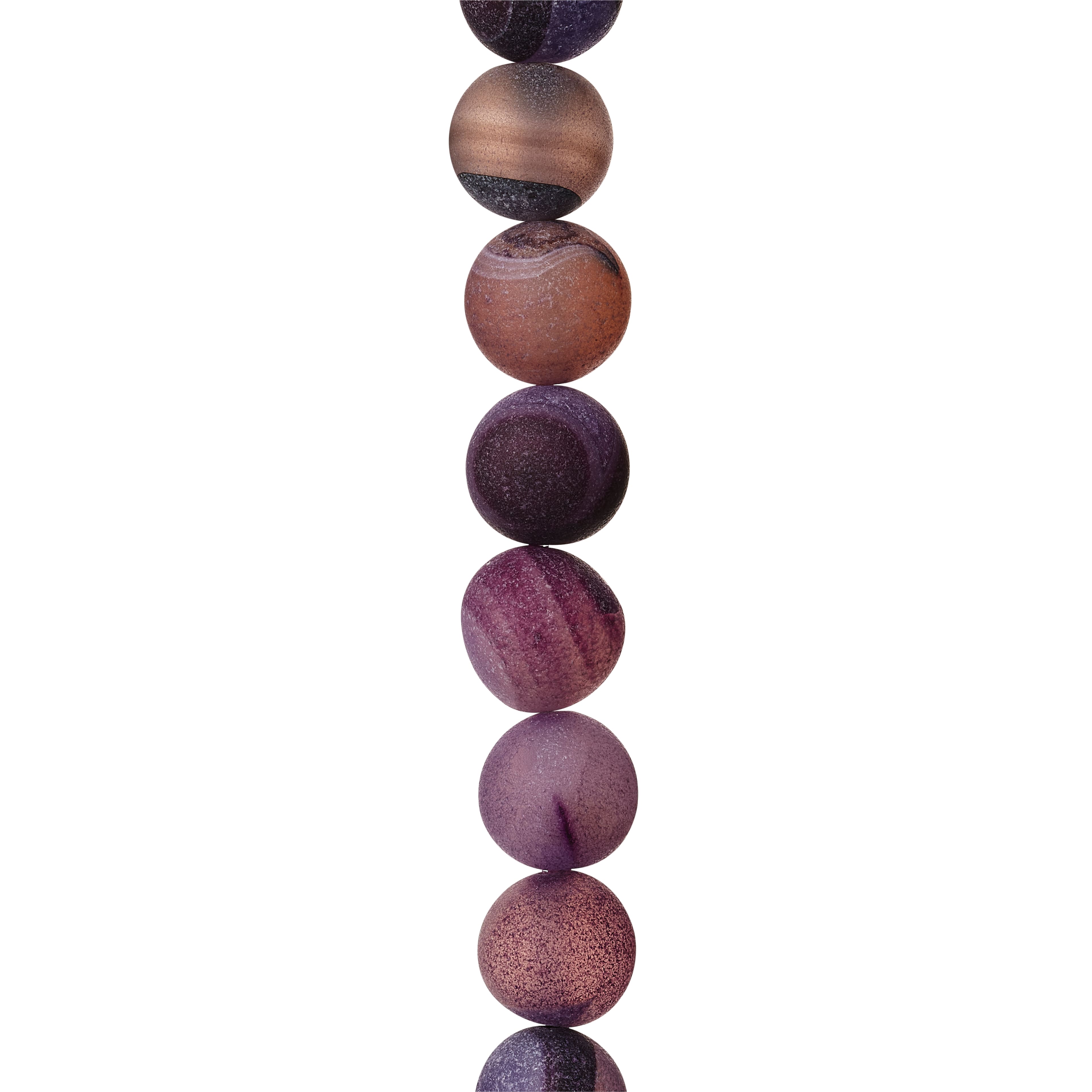 Purple & Natural Marbleized Agate Stone Round Beads, 12mm by Bead Landing™