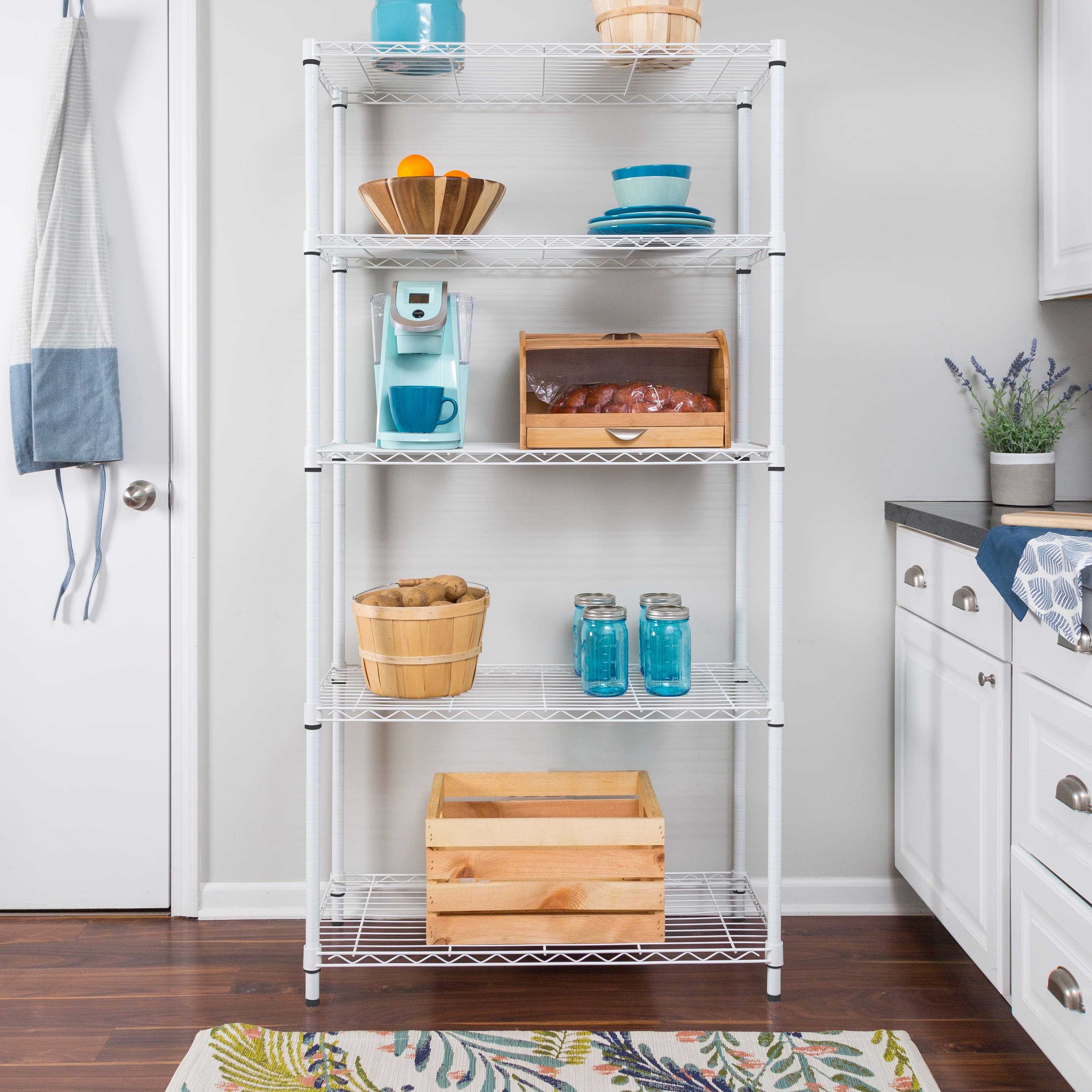 Honey Can Do White 5-Tier Heavy-Duty Adjustable Shelving Unit