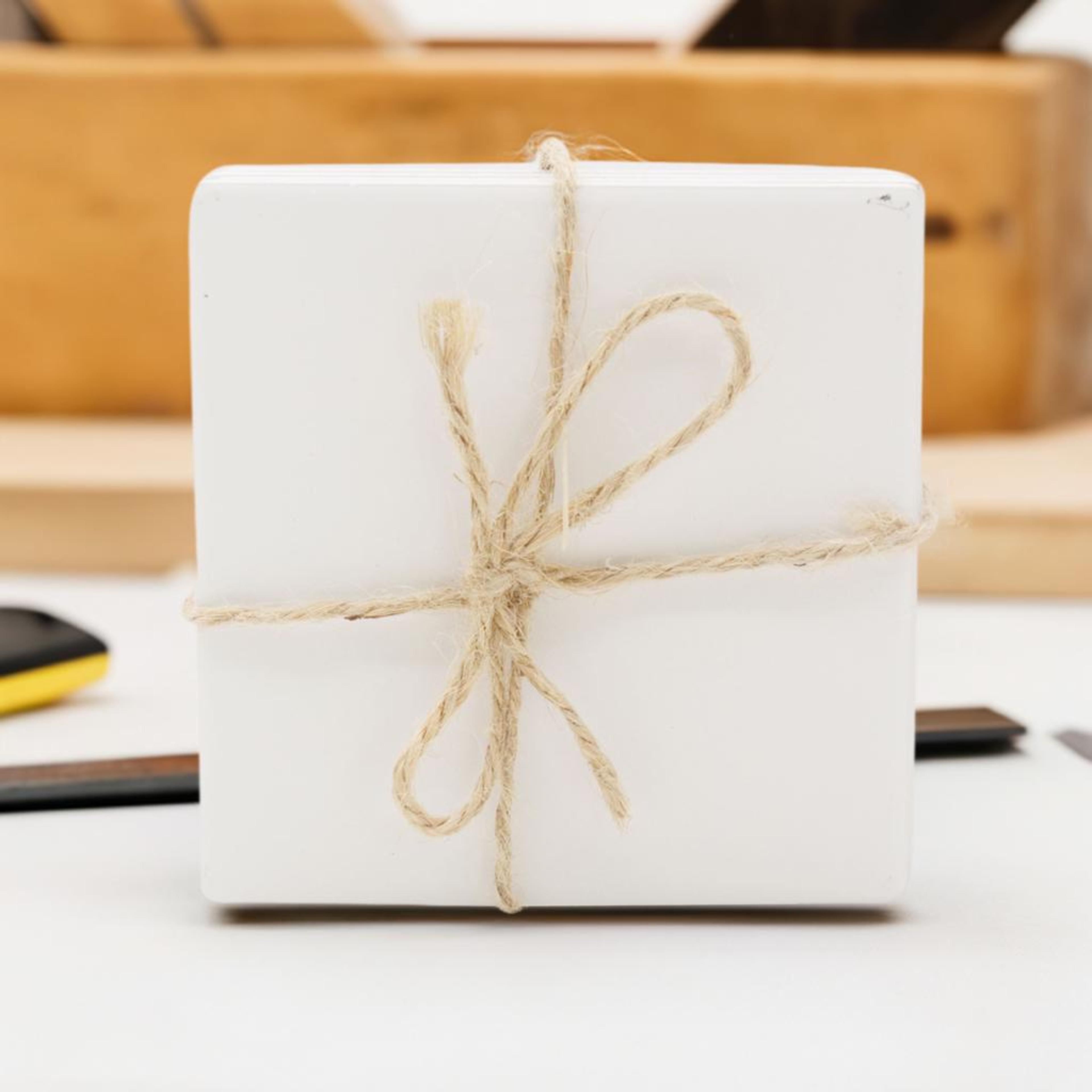 White Ceramic Coasters by Make Market®, 4ct.