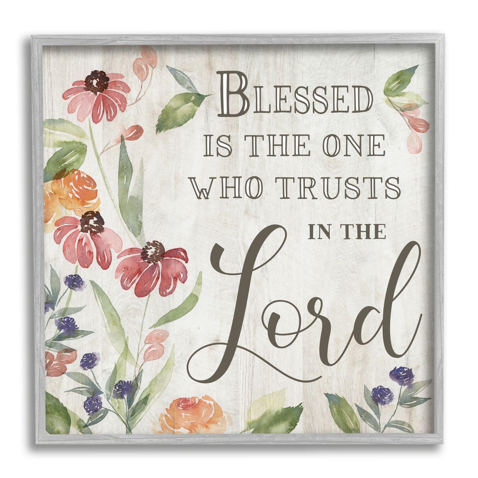 Stupell Industries Blessed One Who Trusts The Lord Spring Florals Framed Wall Art