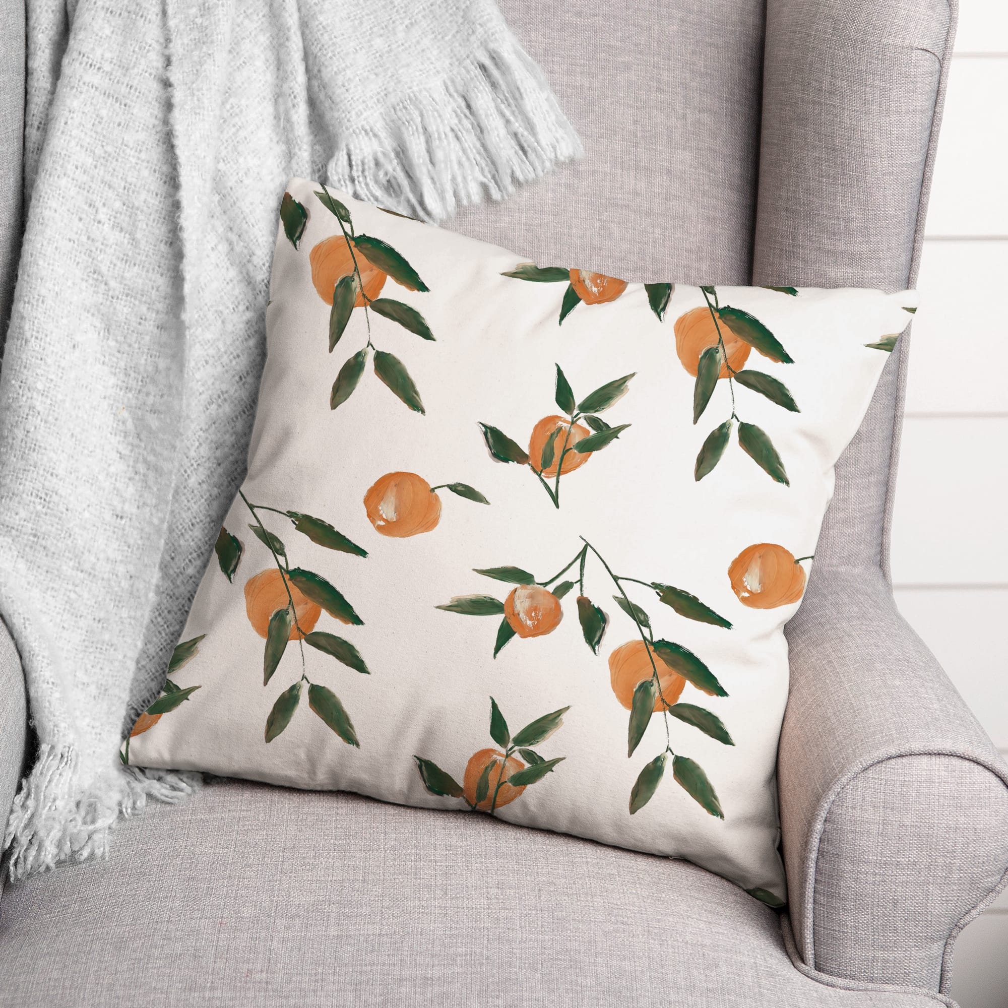 Peachy Pattern 18&#x22; x 18&#x22; Throw Pillow
