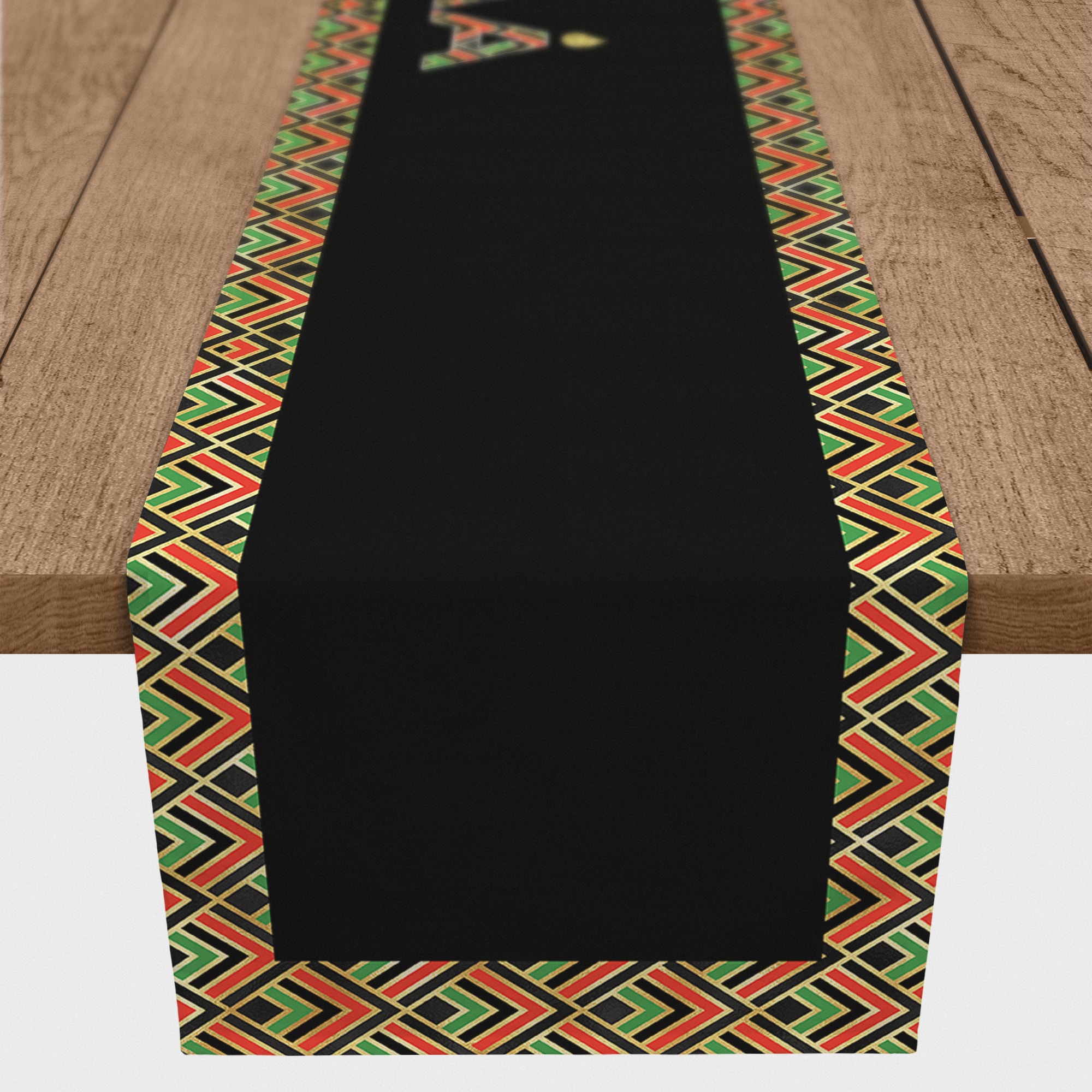 90" Joyous Kwanzaa Glitter Poly Twill Table Runner