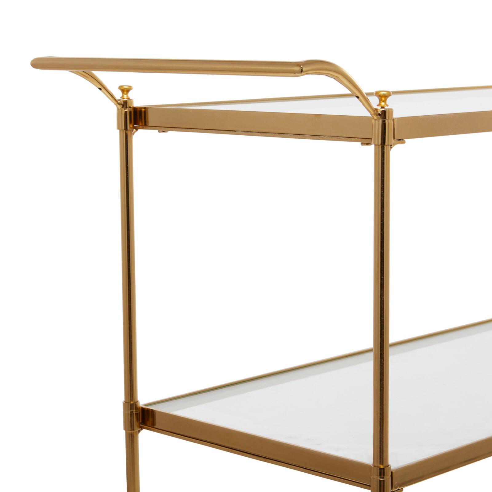Brass Iron Traditional Bar Cart, 31&#x22; x 38&#x22; x 14&#x22;