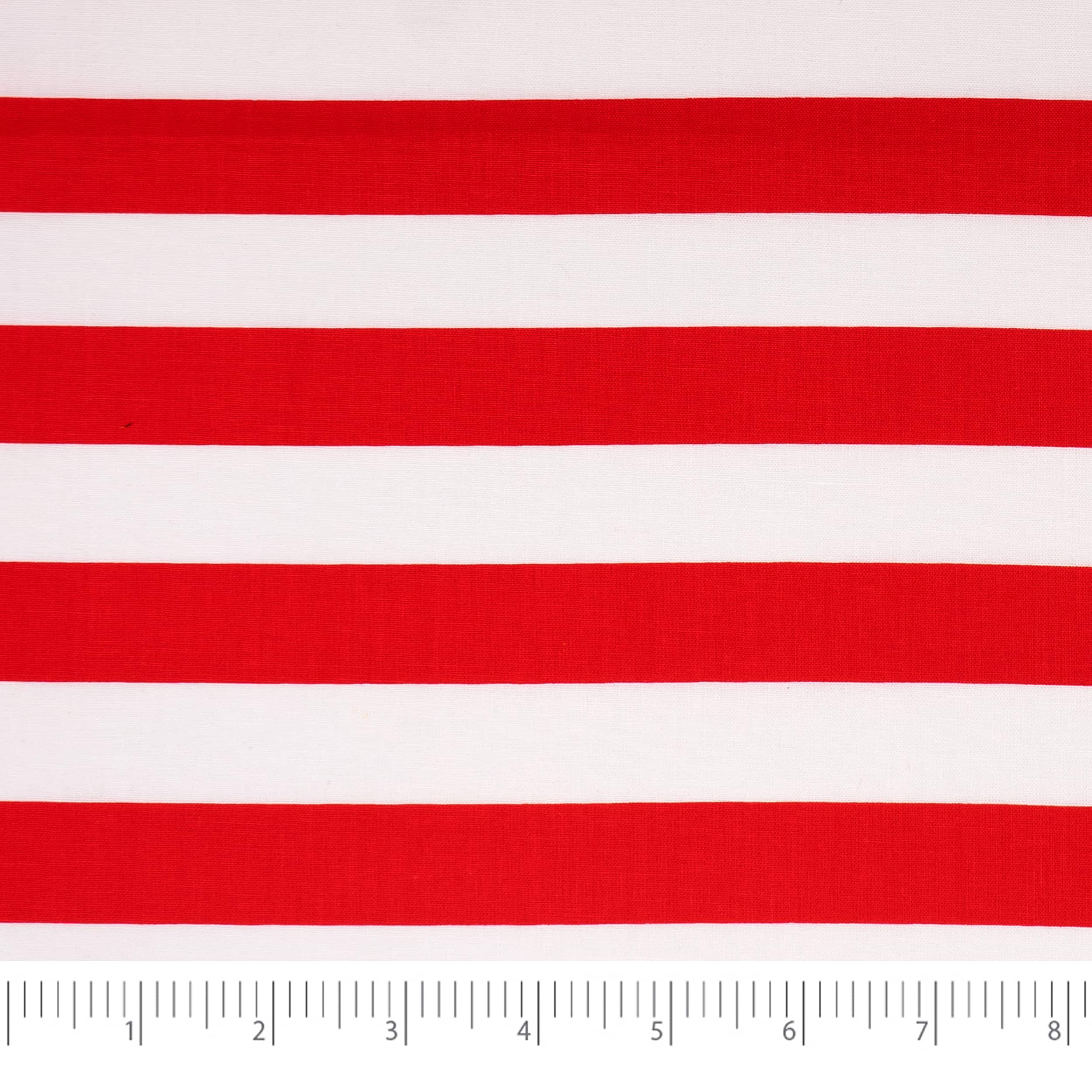 SINGER Patriotic Red Stripe Cotton Fabric