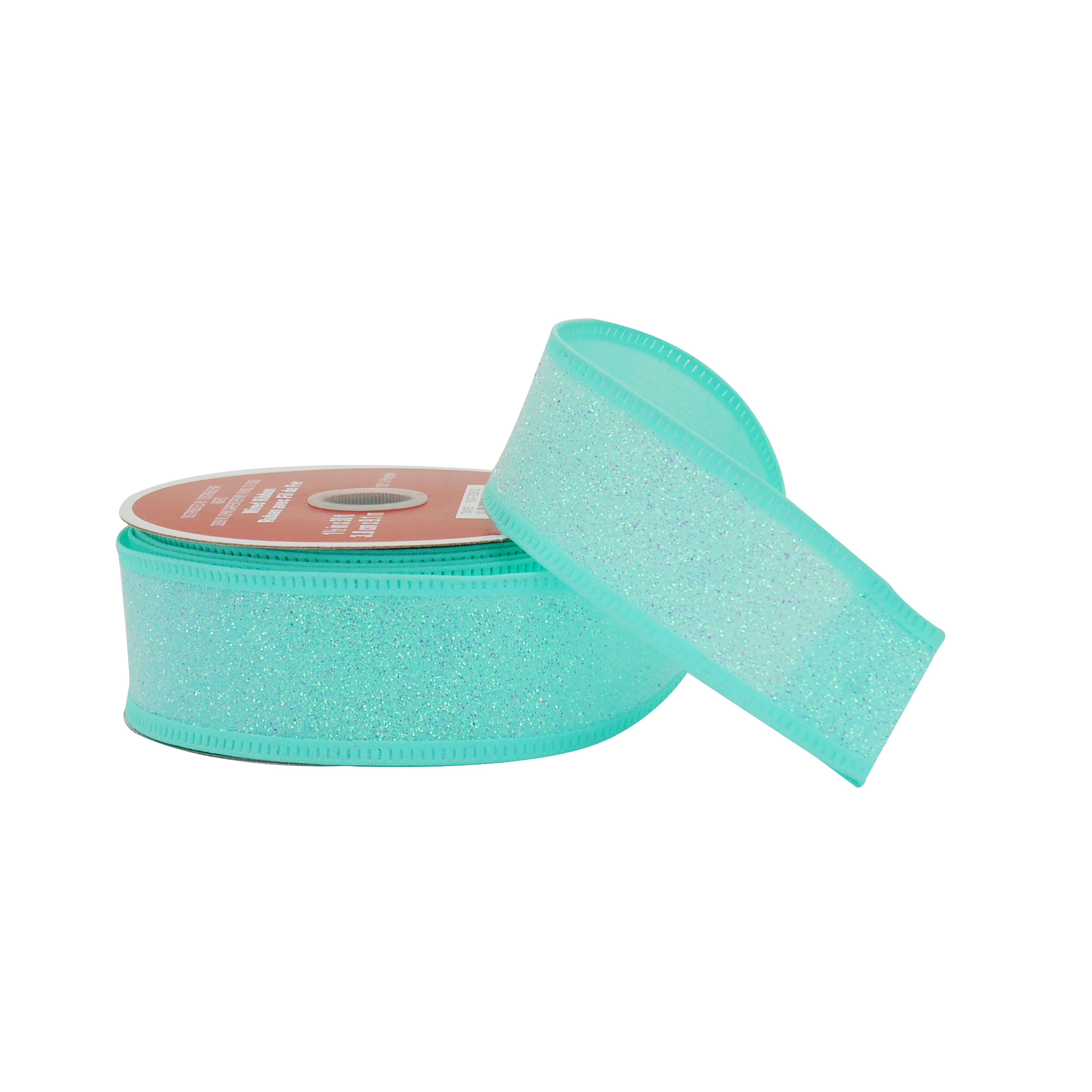 1.5&#x22; x 30ft. Turquoise Glitter Candy Wired Taffeta Ribbon by Celebrate It&#xAE;