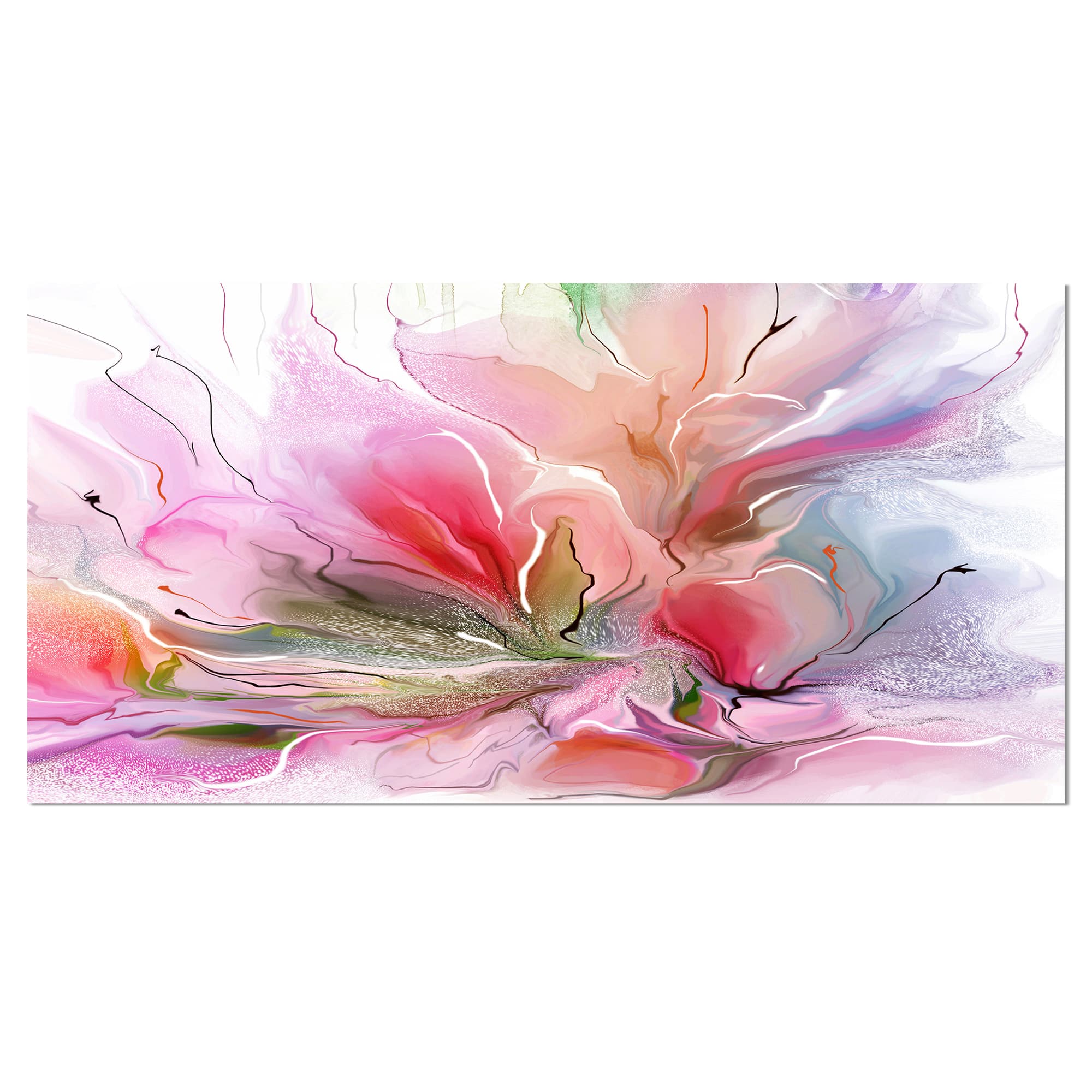 Designart - Lovely Painted Floral Design - Extra Large Floral Wall Art