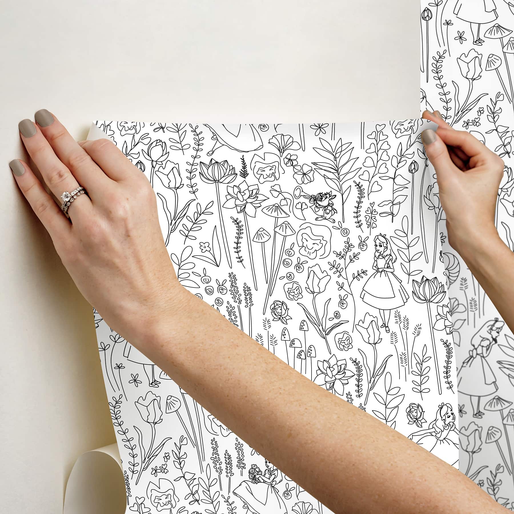RoomMates Disney&#xAE; Alice in Wonderland Garden Peel &#x26; Stick Wallpaper