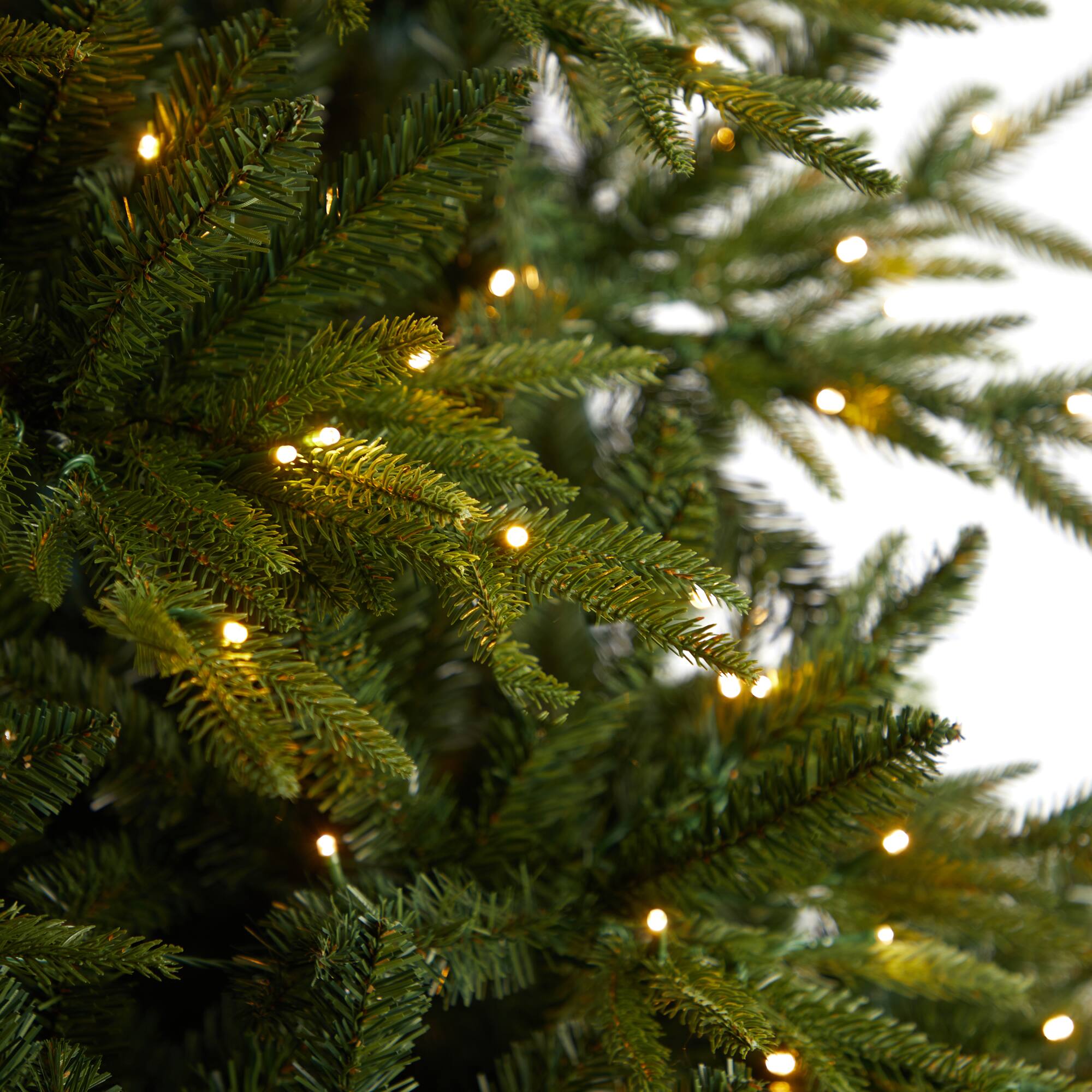9ft. Pre-Lit Colorado Mountain Fir Natural Look Artificial Christmas Tree, White LED Lights