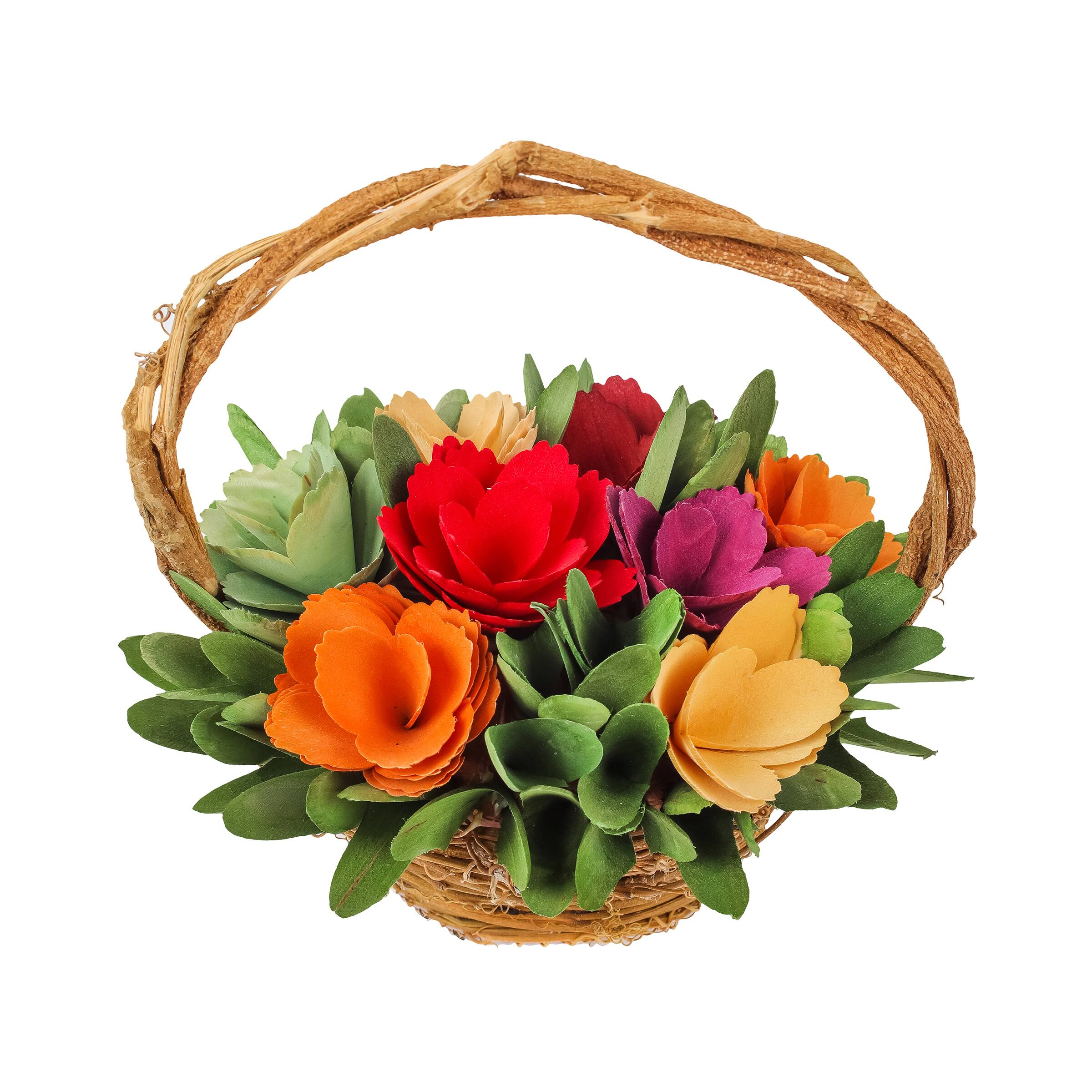 10" Multicolor Spring Floral Basket