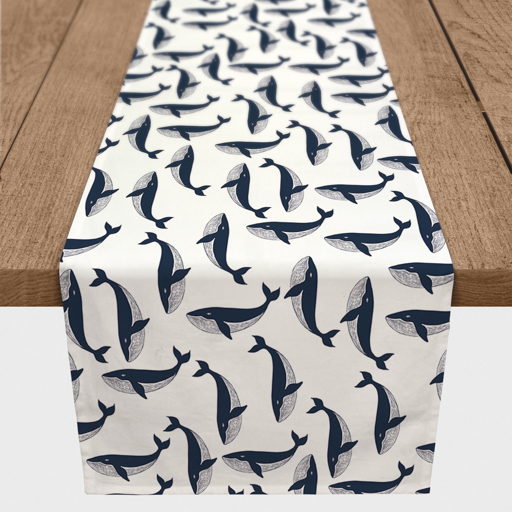 90'' Whale Pattern Poly Twill Table Runner