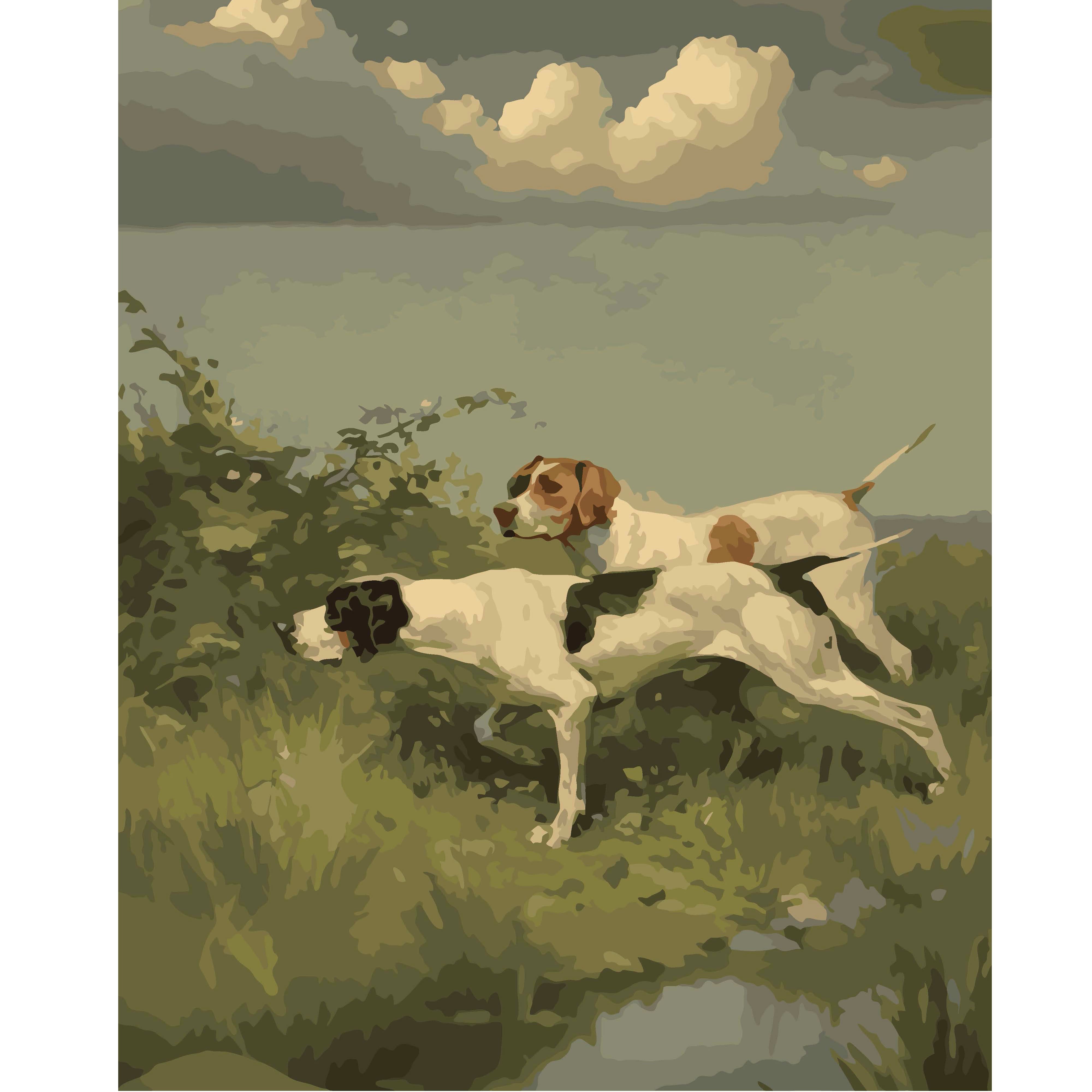 16" x 20" Hunting Dogs Paint-by-Number Kit by Artist's Loft®