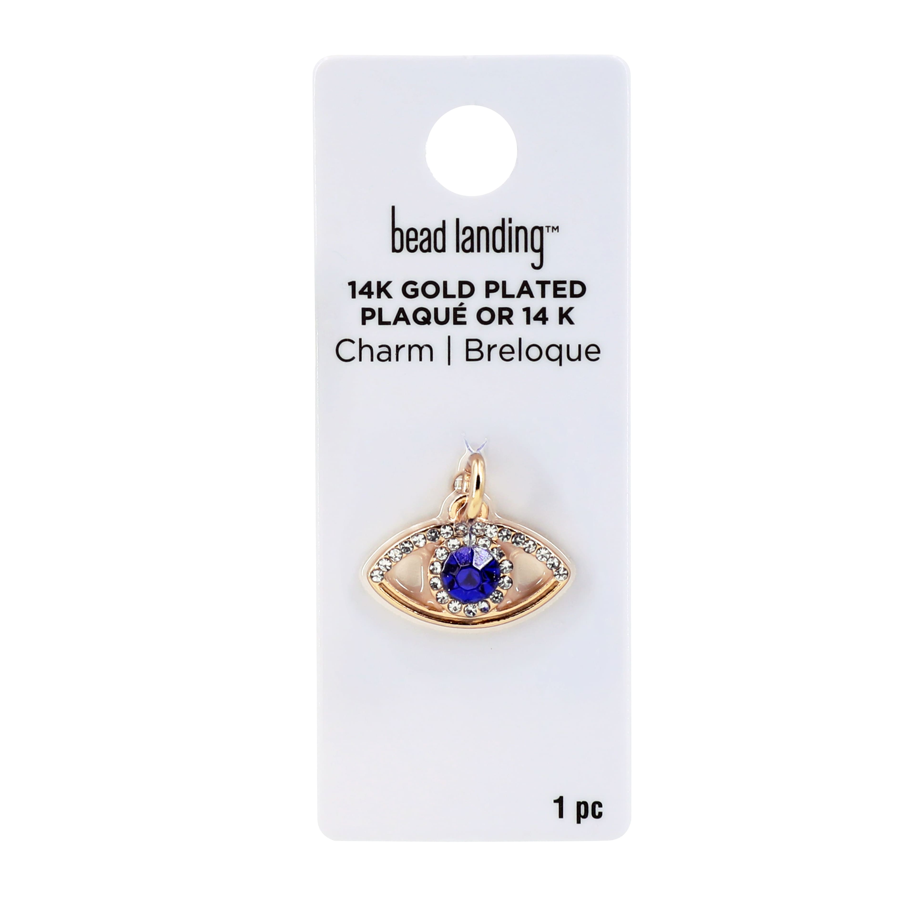 14K Gold Plated Blue Eye Charm by Bead Landing&#x2122;