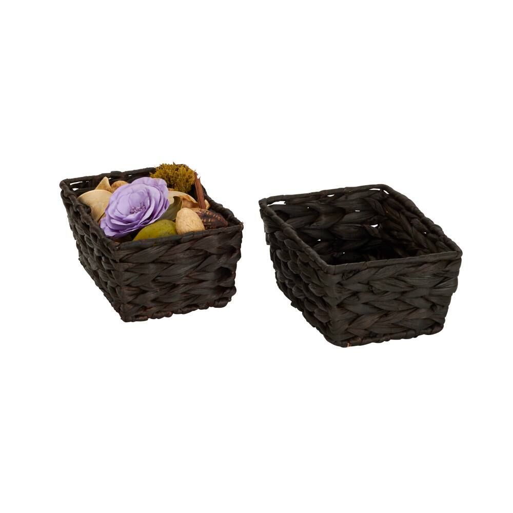 Household Essentials Dark Brown Wicker Storage Basket Set