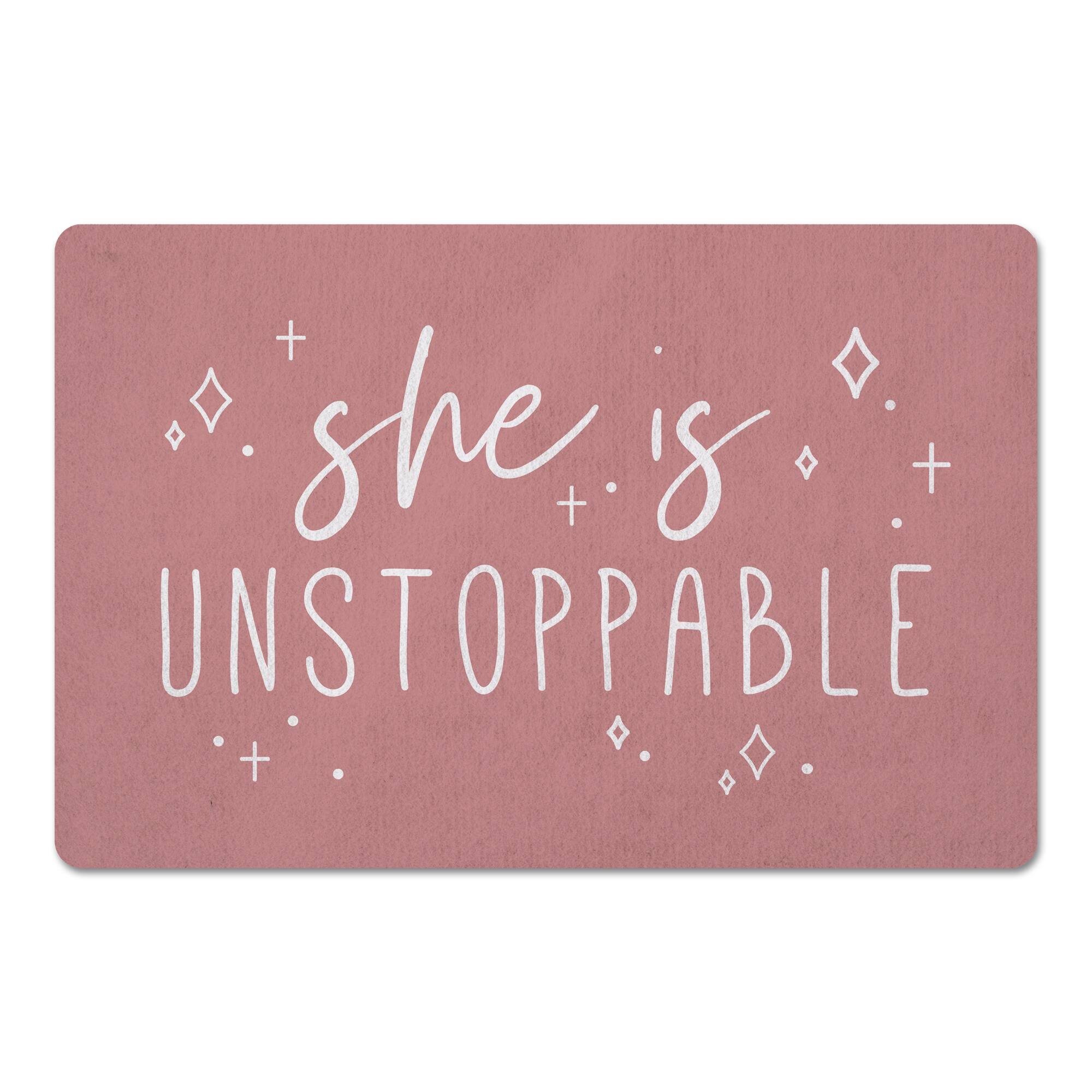 She Is Unstoppable 18" x 27" Floor Mat