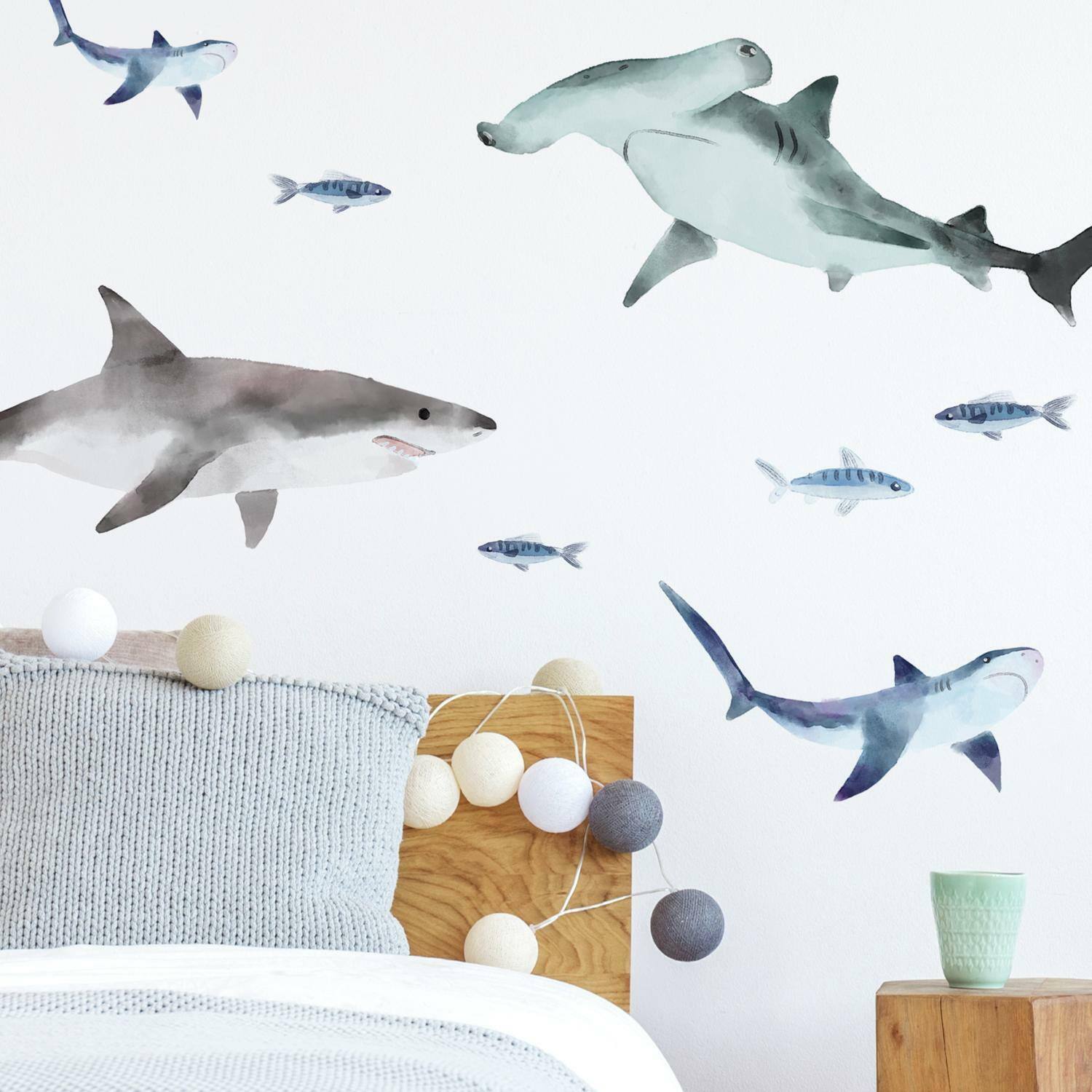 RoomMates Sharks Peel &#x26; Stick Wall Decals