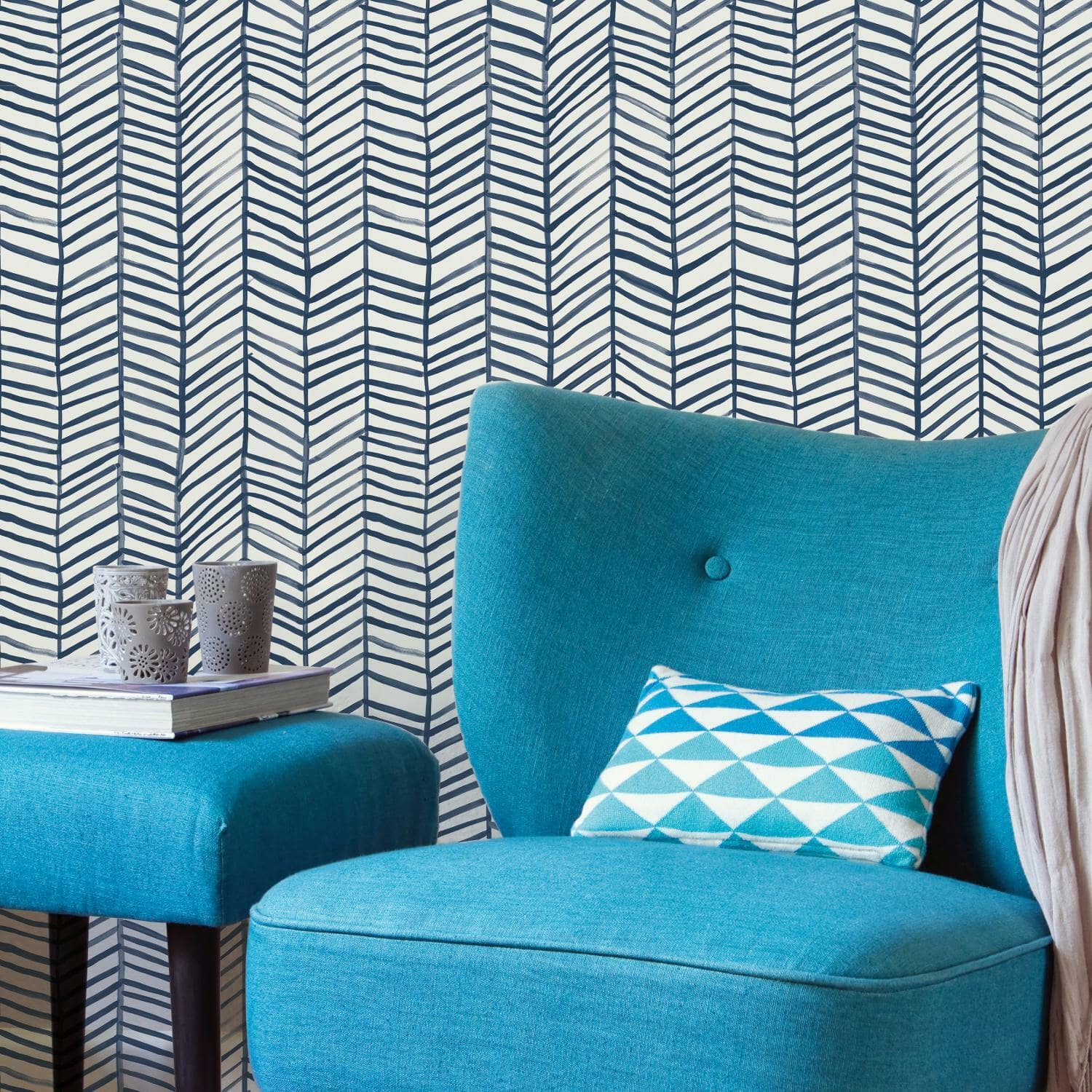 RoomMates Cat Coquillette Herringbone Peel & Stick Wallpaper