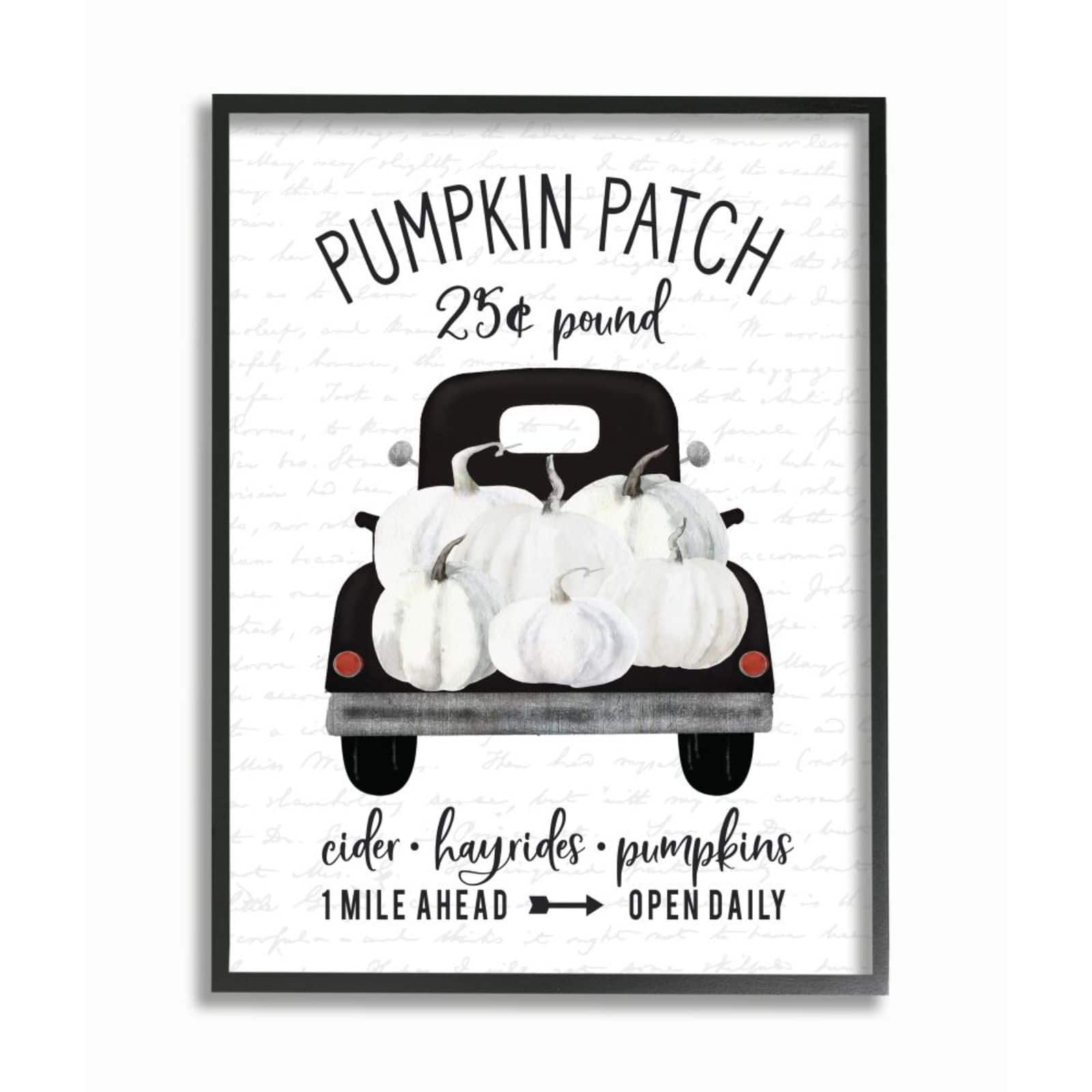 Stupell Industries Pumpkin Patch Farm Black Framed Wall Art