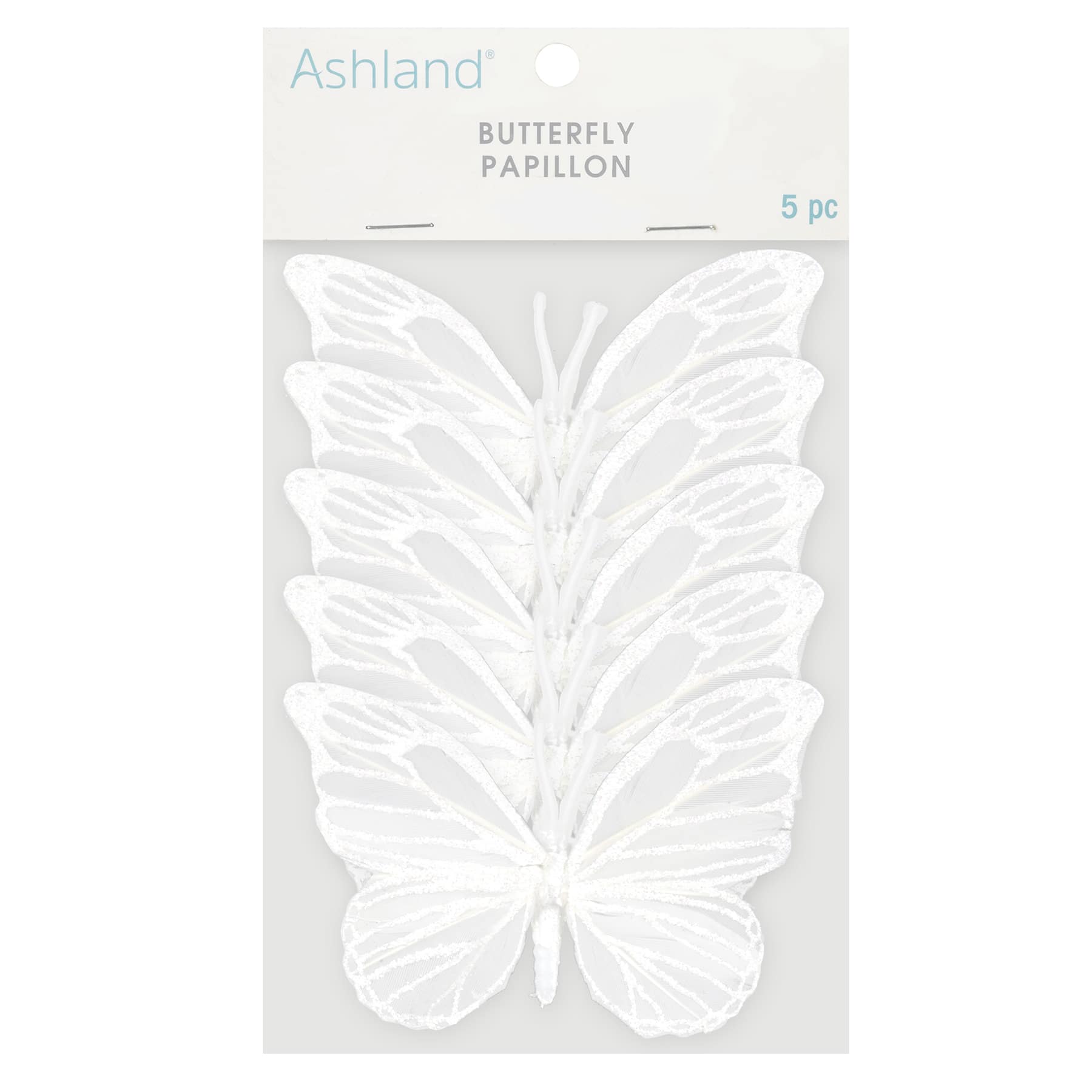 4" White Feather Butterflies, 5ct. by Ashland®