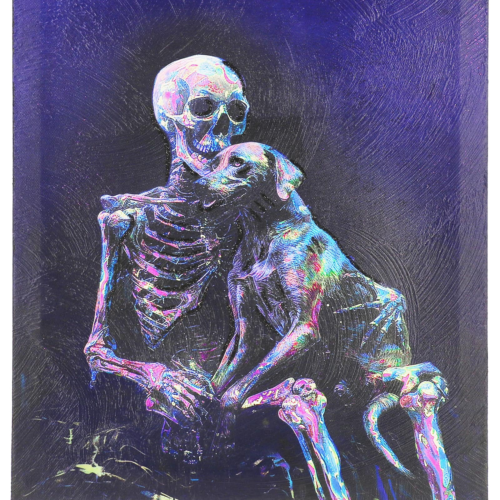 12&#x22; x 17&#x22; Skeleton with Dog Canvas Wall Art by Ashland&#xAE;