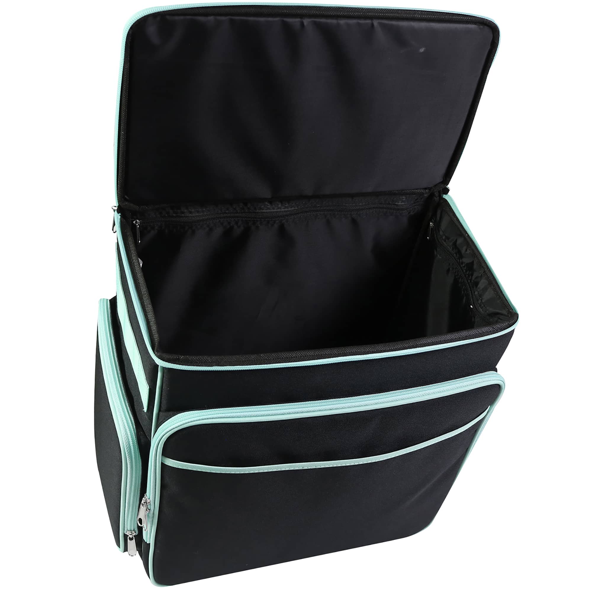 Everything Mary Black &#x26; Teal Rolling Craft Bag