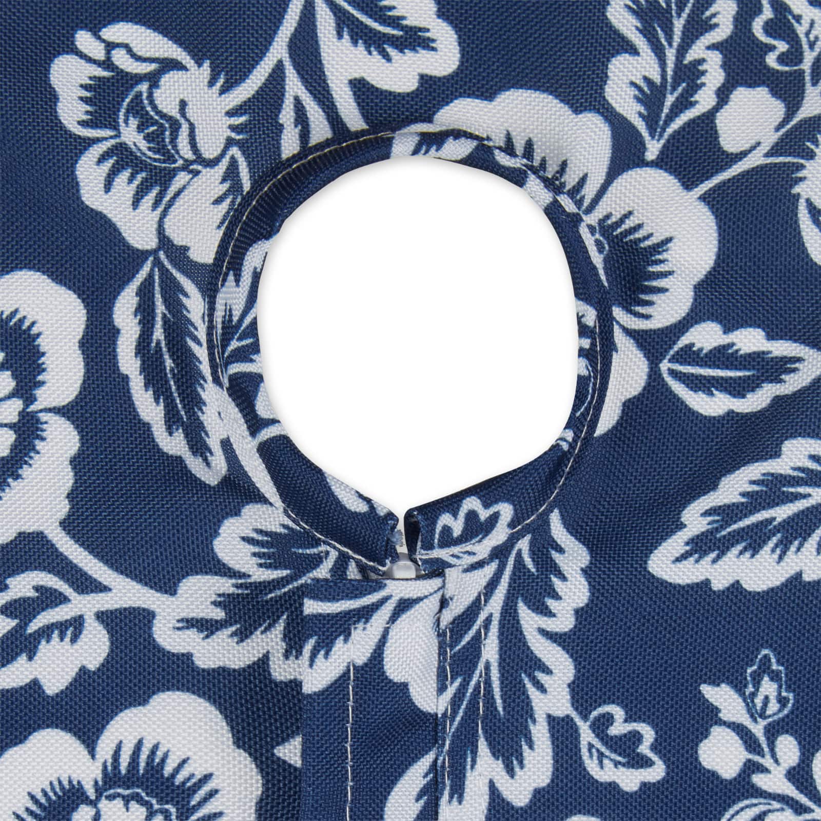 Nautical Blue Floral Print Outdoor Tablecloth with Zipper, 60" x 84"
