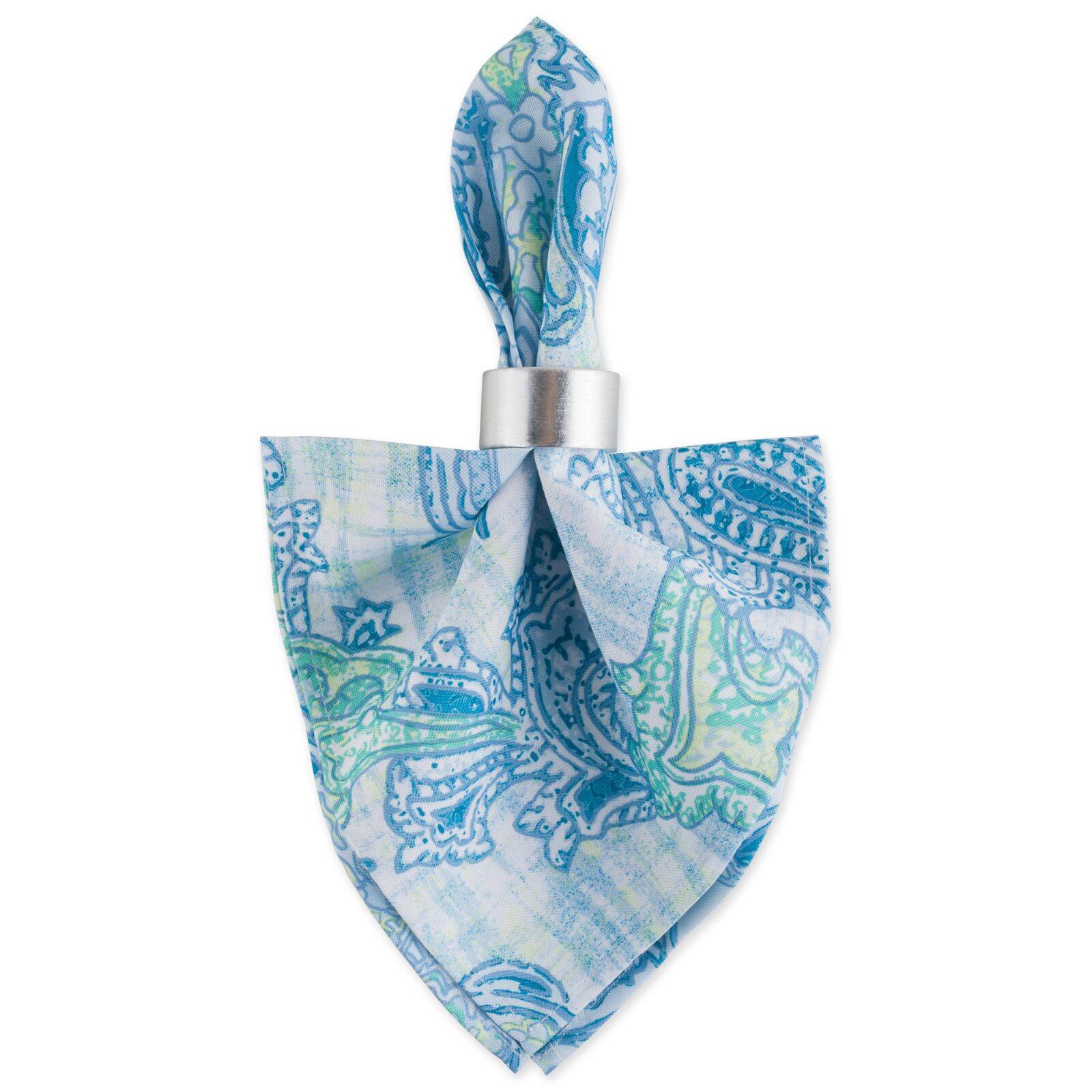 DII® Blue Watercolor Paisley Print Outdoor Napkins, 6ct.