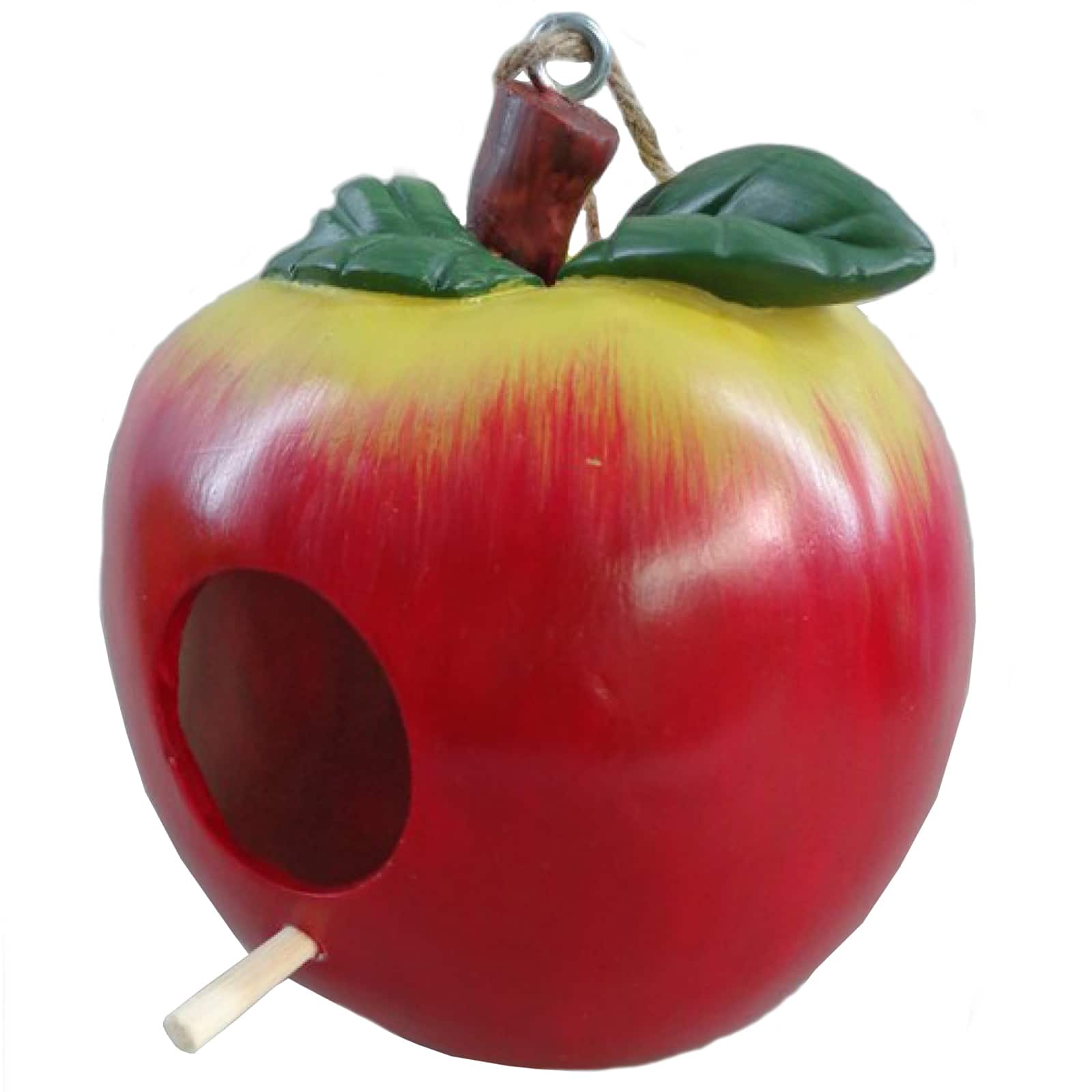 Santa&#x27;s Workshop 7&#x22; Red Apple Bird House
