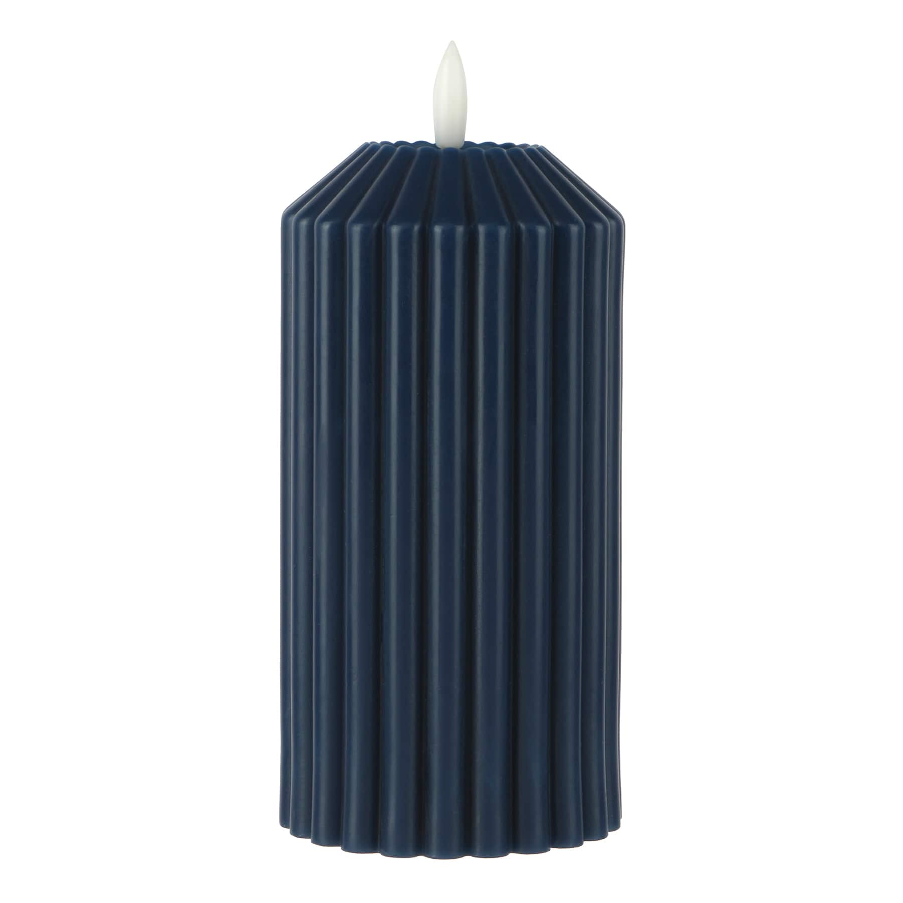 6&#x22; Ribbed Wax LED Pillar Candle by Ashland&#xAE;