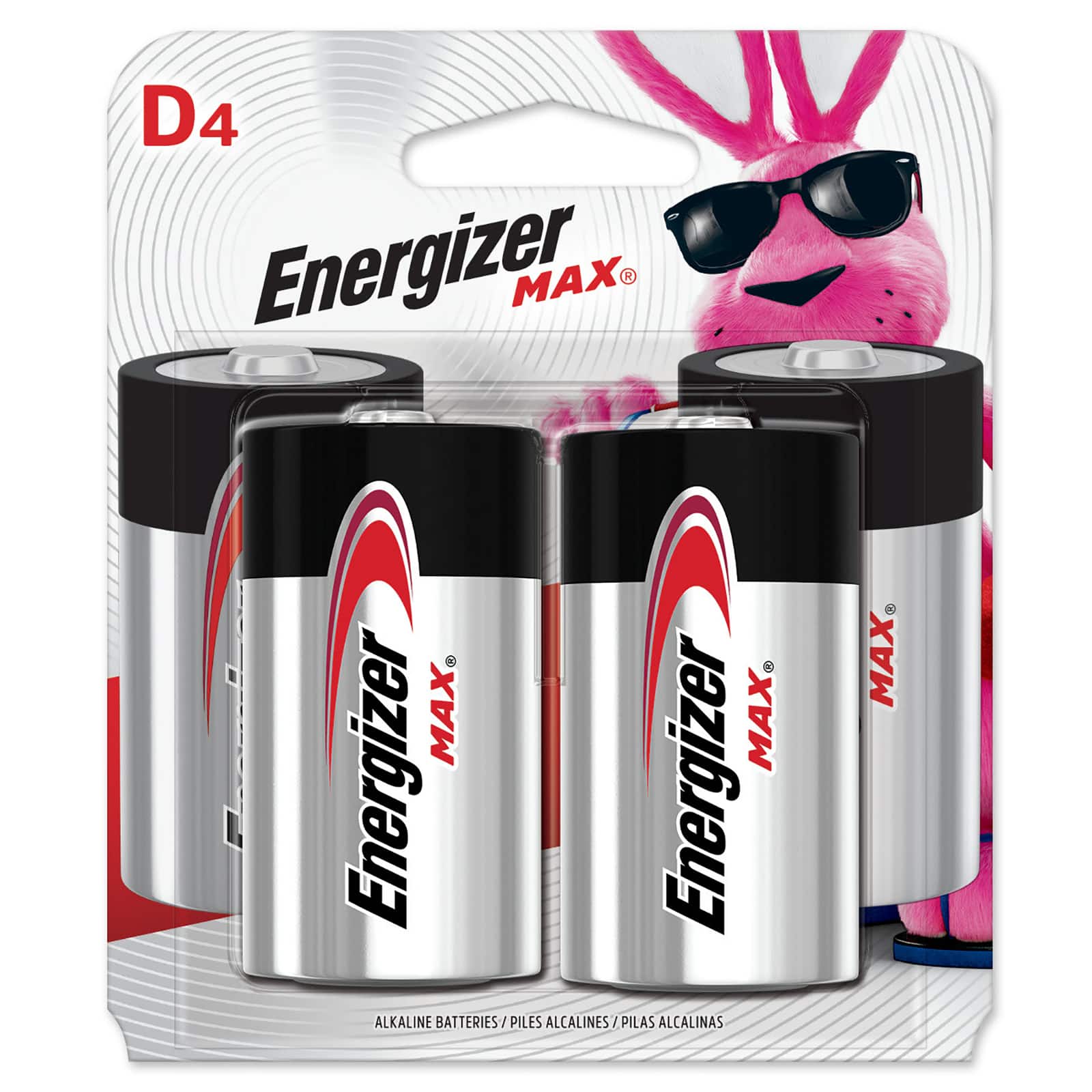 Energizer® MAX D Alkaline Batteries, 4 Pack