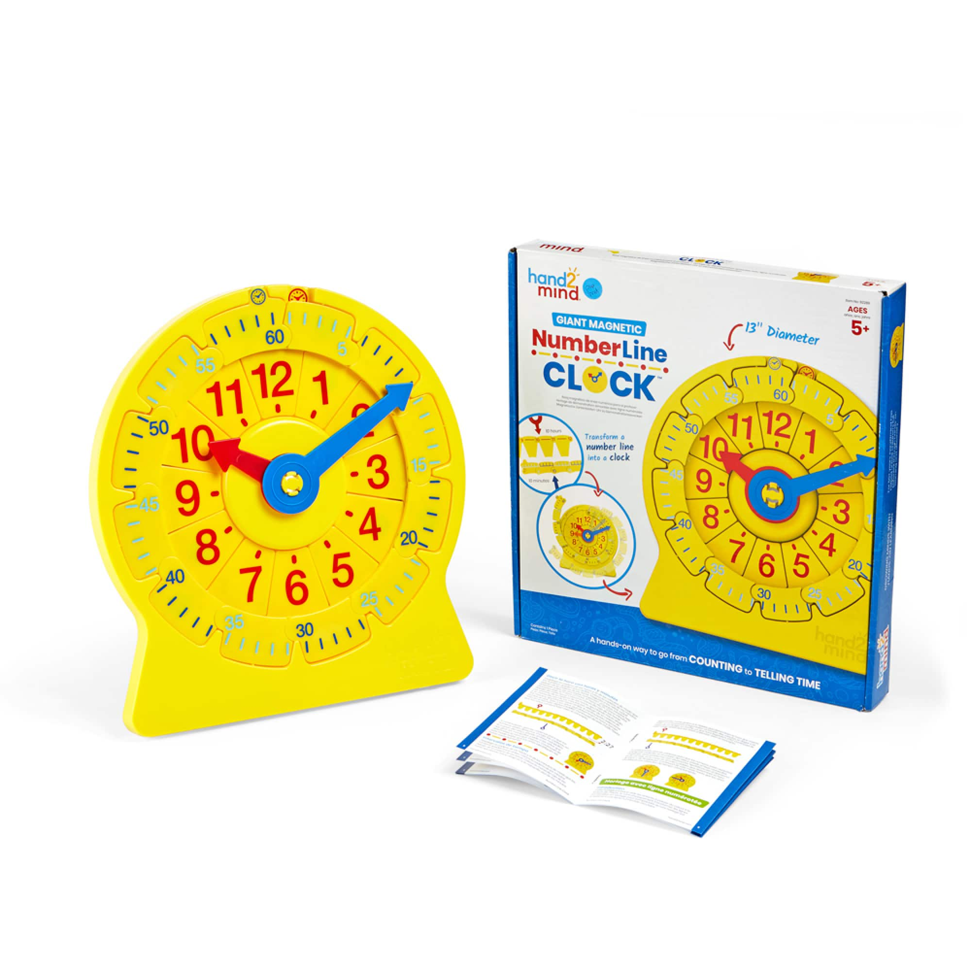 hand2mind&#xAE; NumberLine Clock&#x2122; Magnetic Demonstration Clock