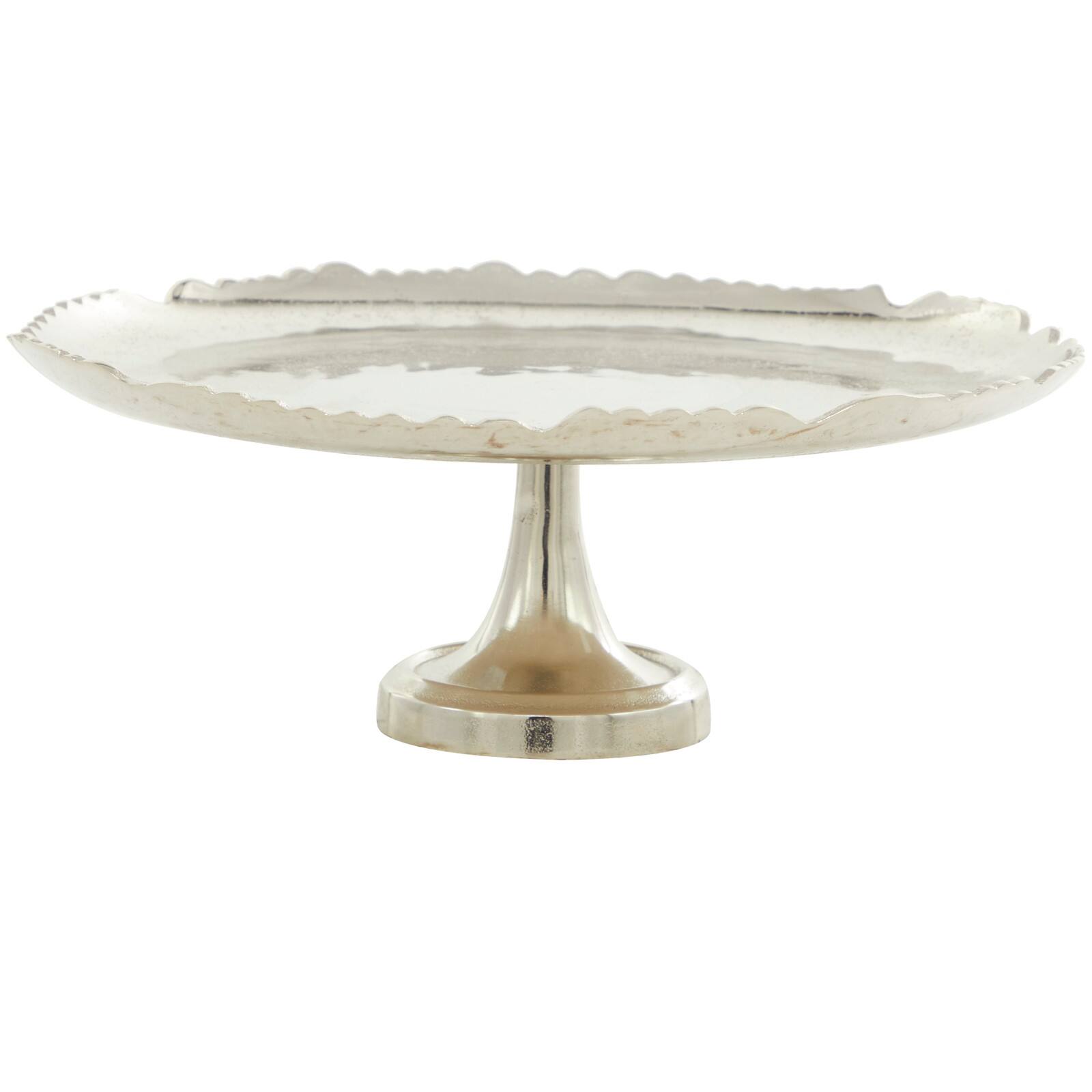 CosmoLiving by Cosmopolitan 16" Silver Aluminum Cake Stand