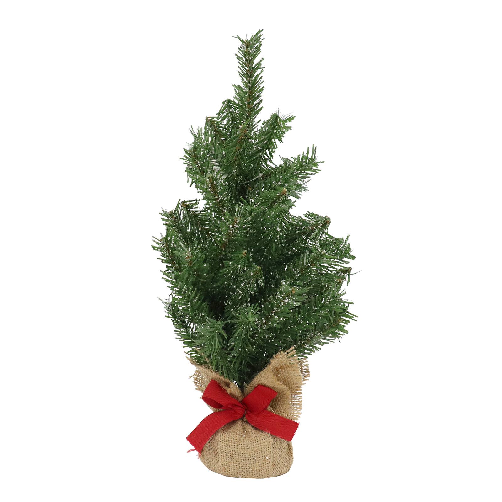 Sapin de No&#xEB;l artificiel non illumin&#xE9; en pin givr&#xE9; de 40,6&#xA0;cm dans un sac en jute d&#x2019;Ashland
