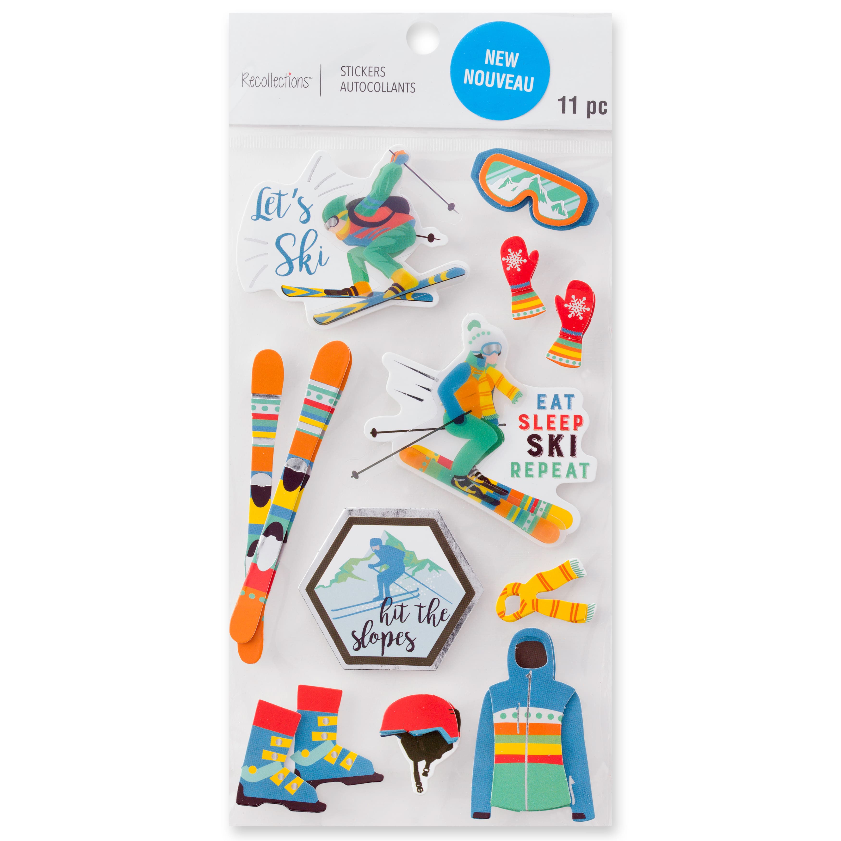 12 Pack: Let&#x27;s Ski Stickers by Recollections&#x2122;