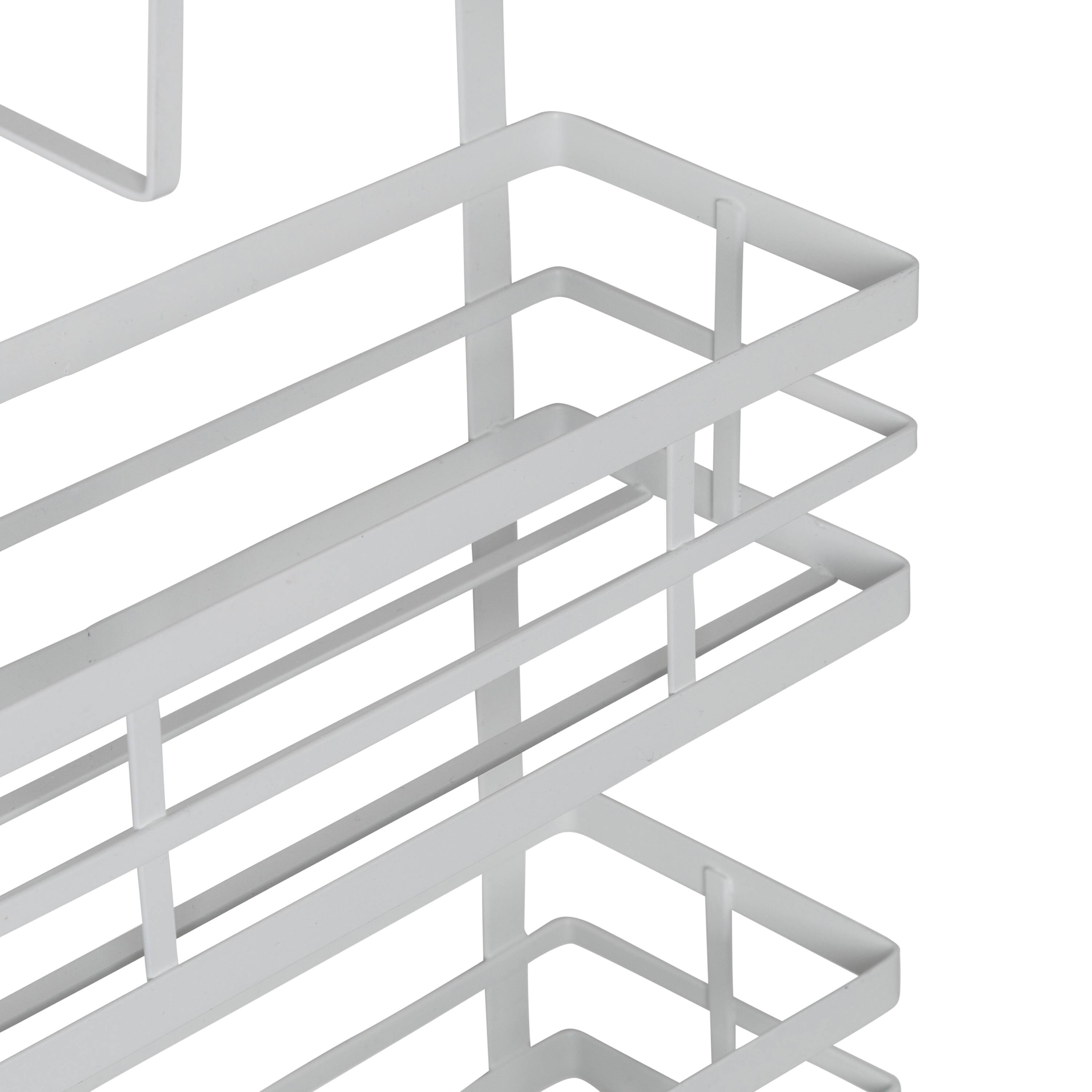 Honey Can Do White Over Cabinet Door Organizer with Hooks