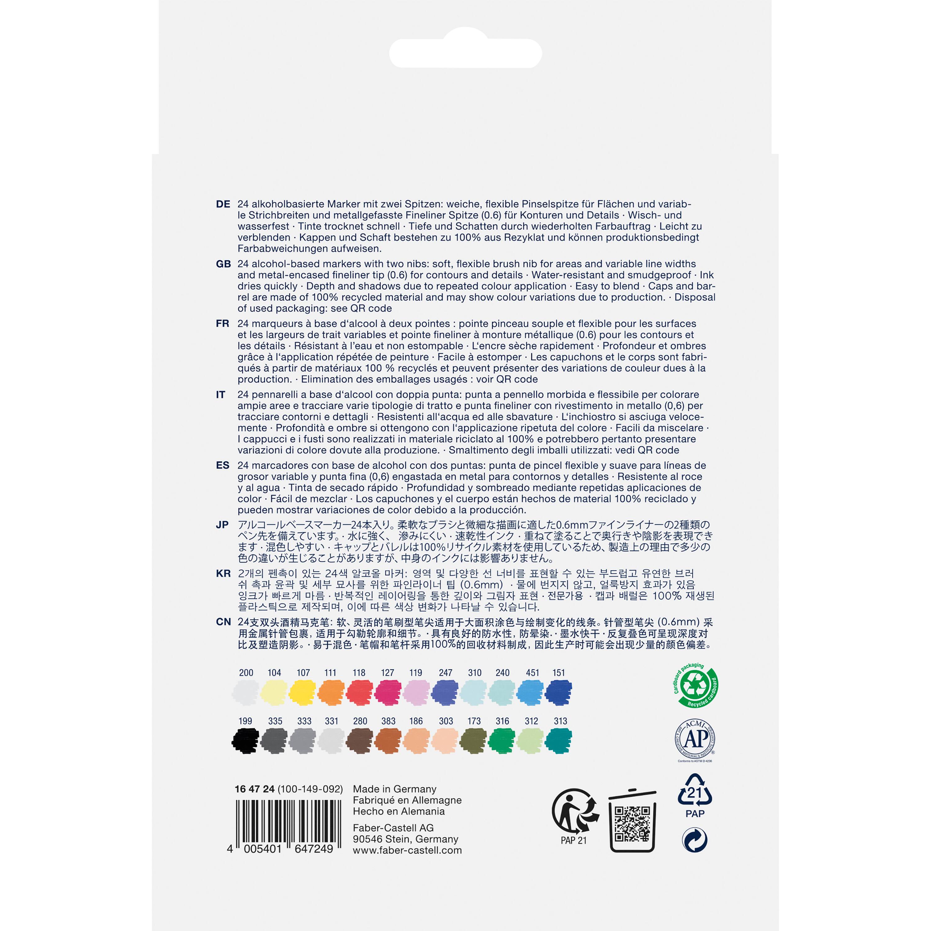 Faber-Castell® Goldfaber 24 Color Dual Tip Sketch Markers