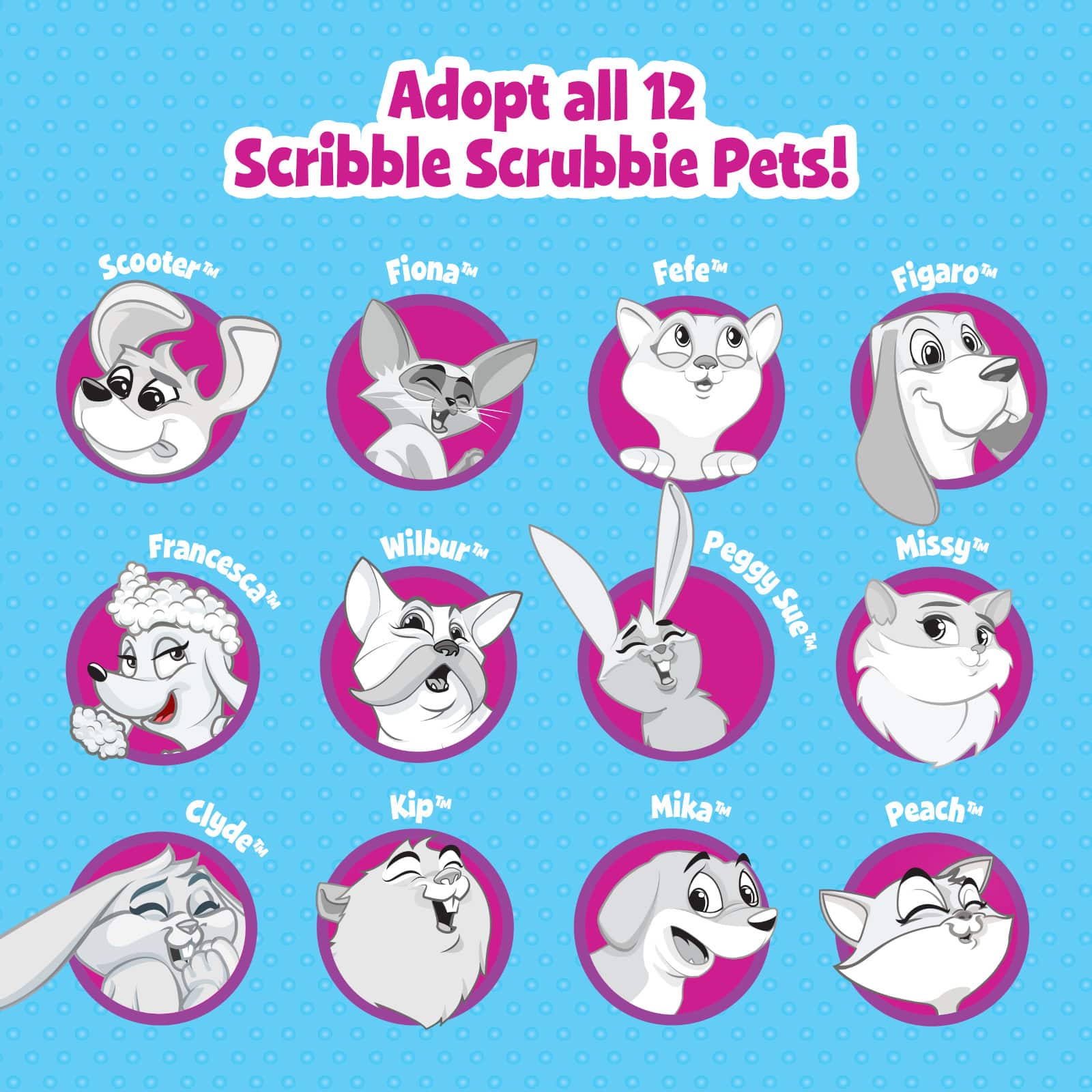 New Crayola Scribble Scrubbie Pets Dog Mika and Cat Fefe Set