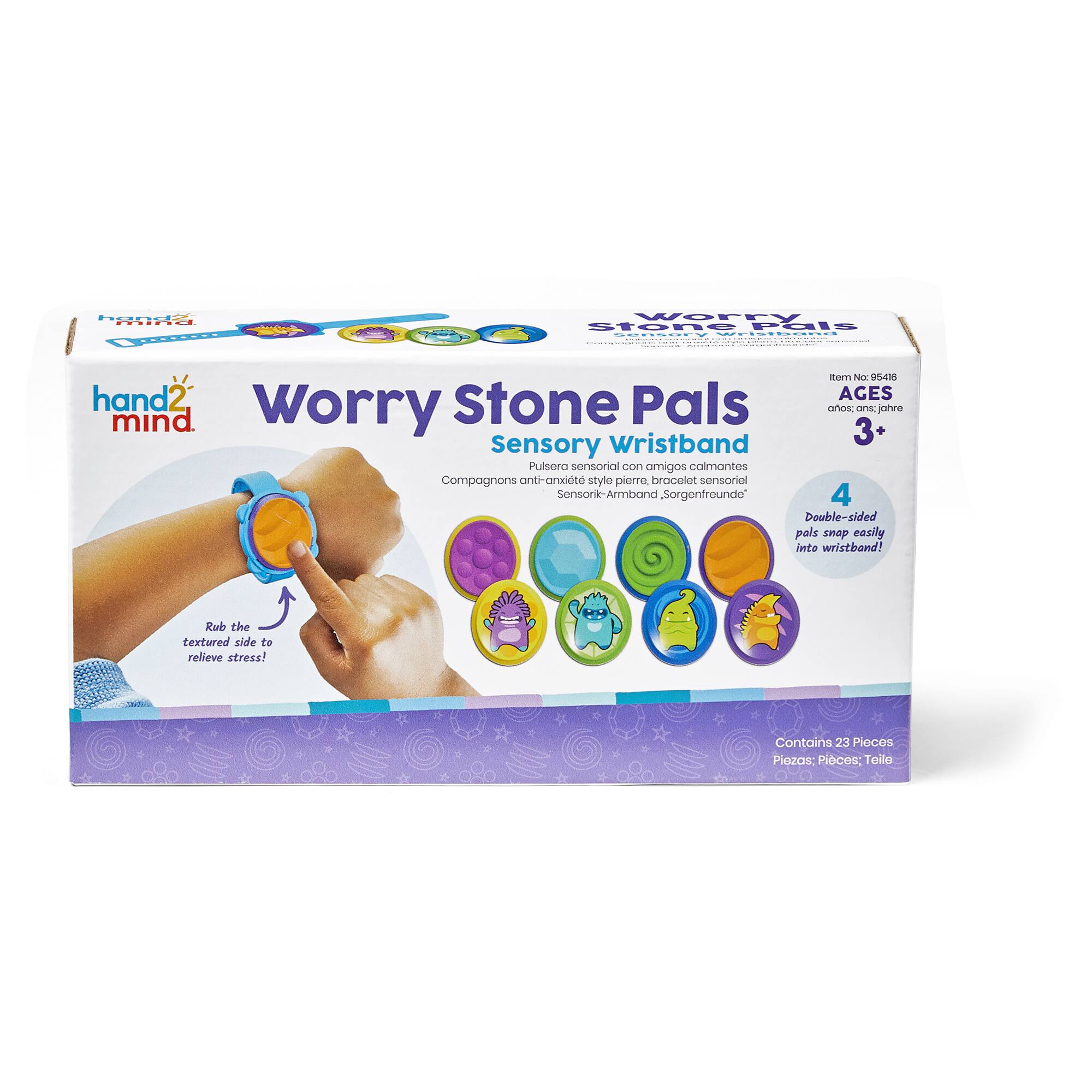 hand2mind Worry Stone Pals Sensory Wristband Set
