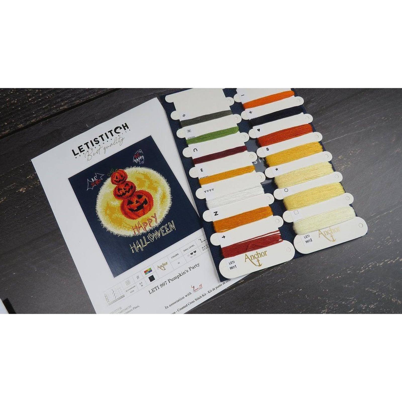 Letistitch Pumpkin&#x27;s Party Counted Cross Stitch Kit