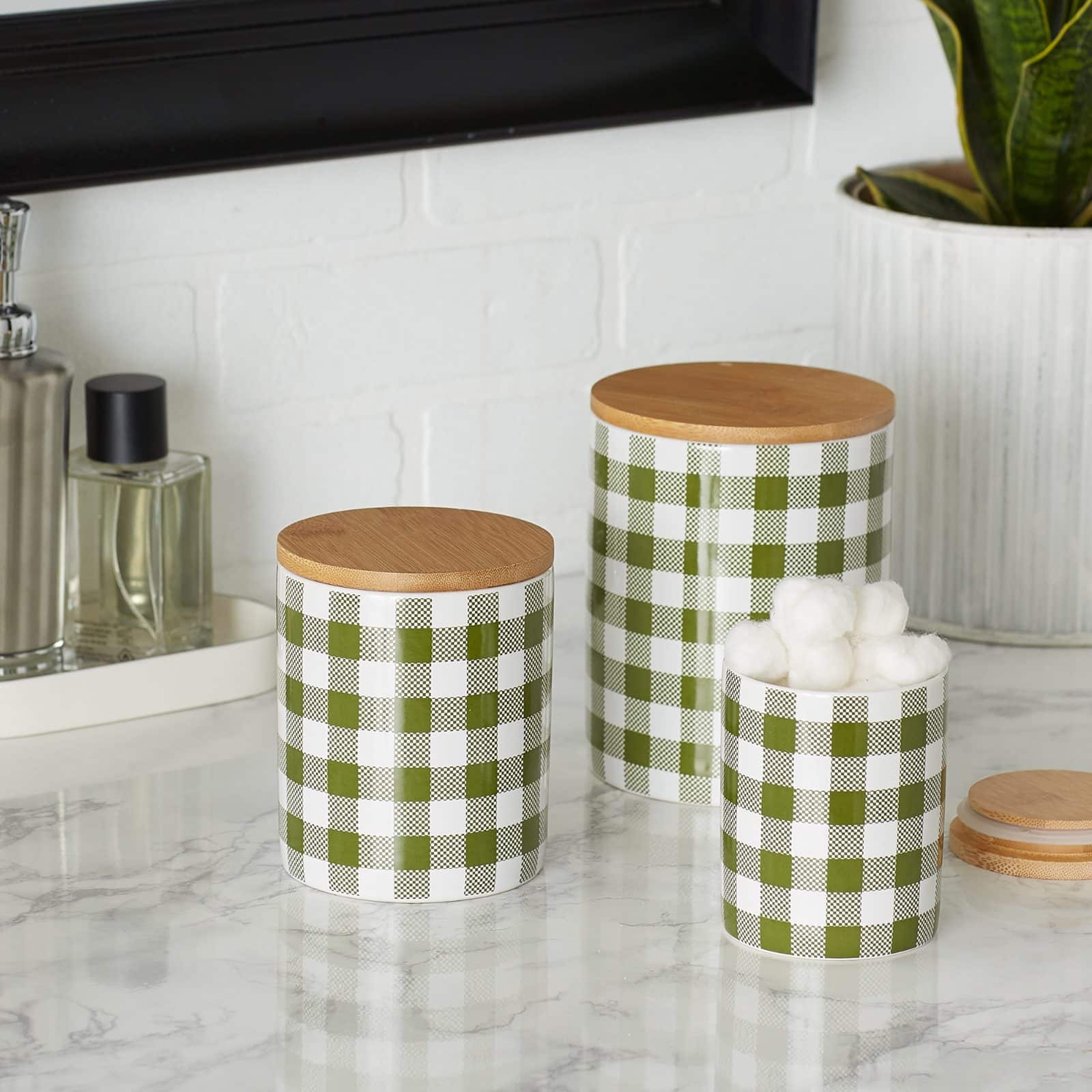 DII&#xAE; Buffalo Check Ceramic Canister Set