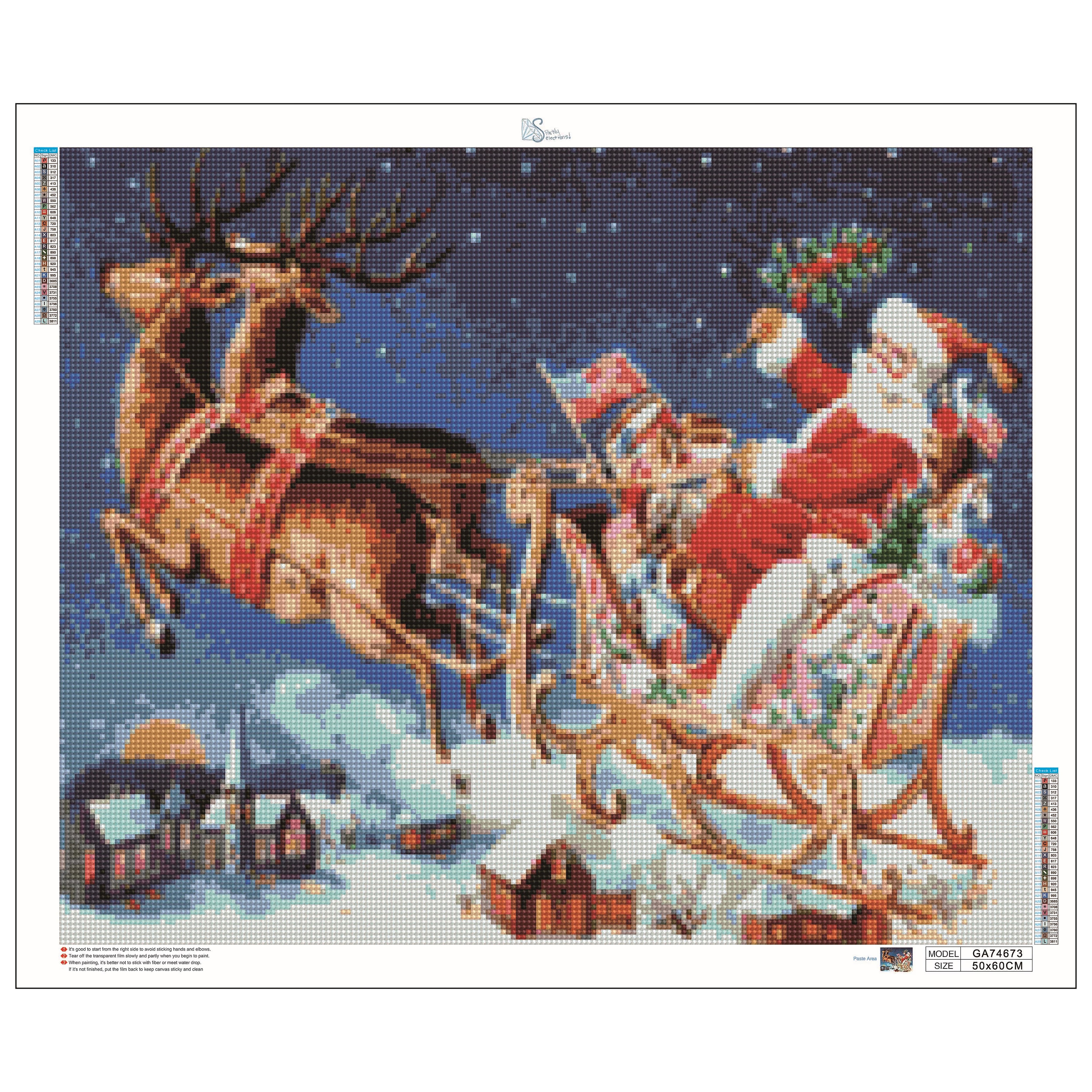 Sparkly Selections Santa on Christmas Eve Diamond Painting Kit, Square Diamonds