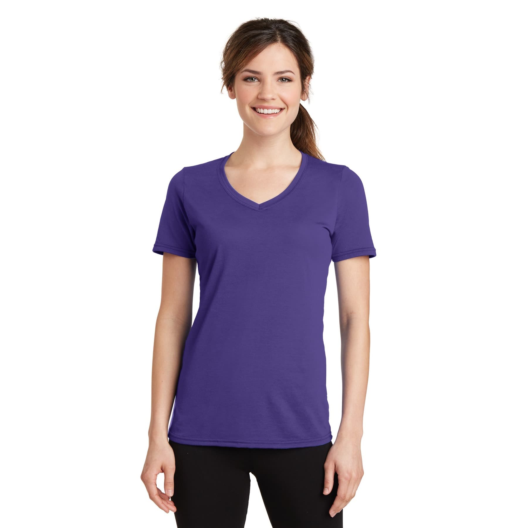 Port & Company® Colors Ladies Performance Blend V-Neck T-Shirt
